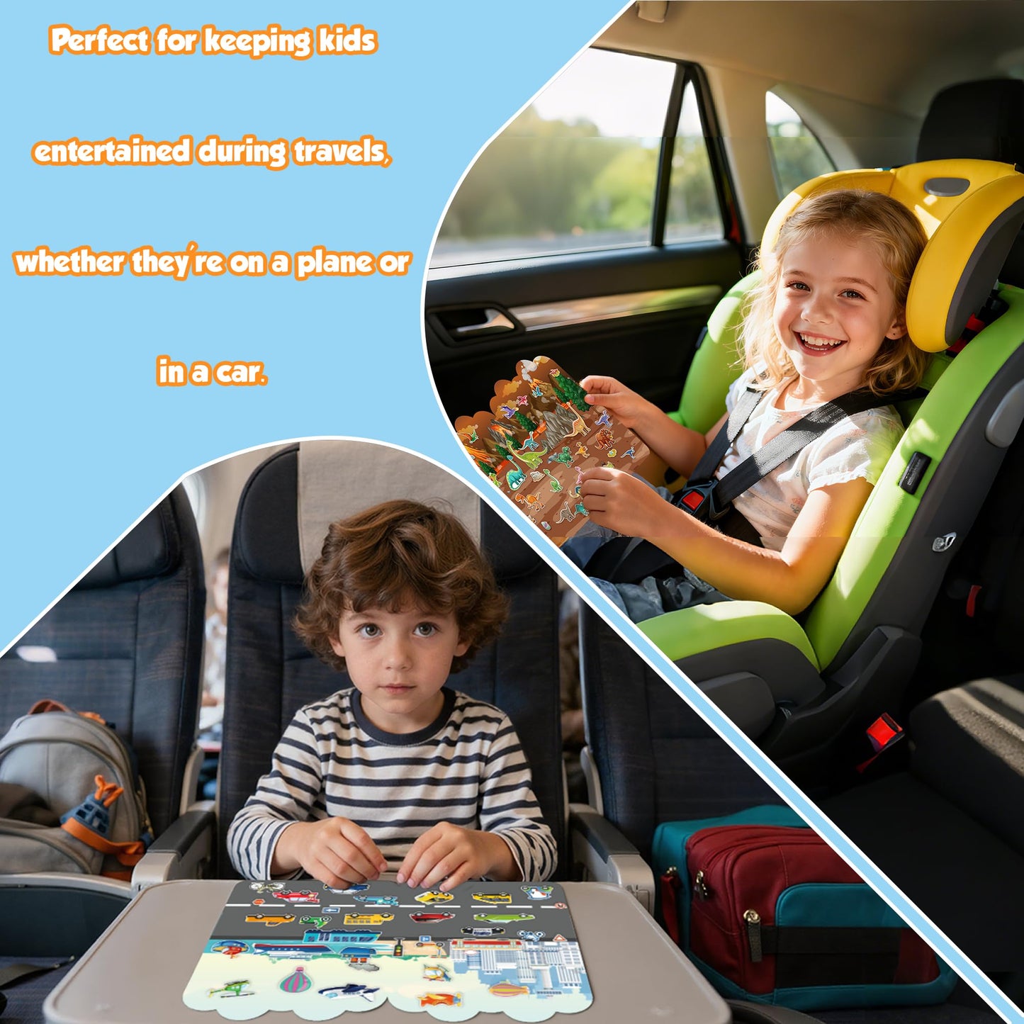 OHOME Reusable Sticker Books for Toddlers 2-4 | Puffy Stickers, Travel Toys, Gifts