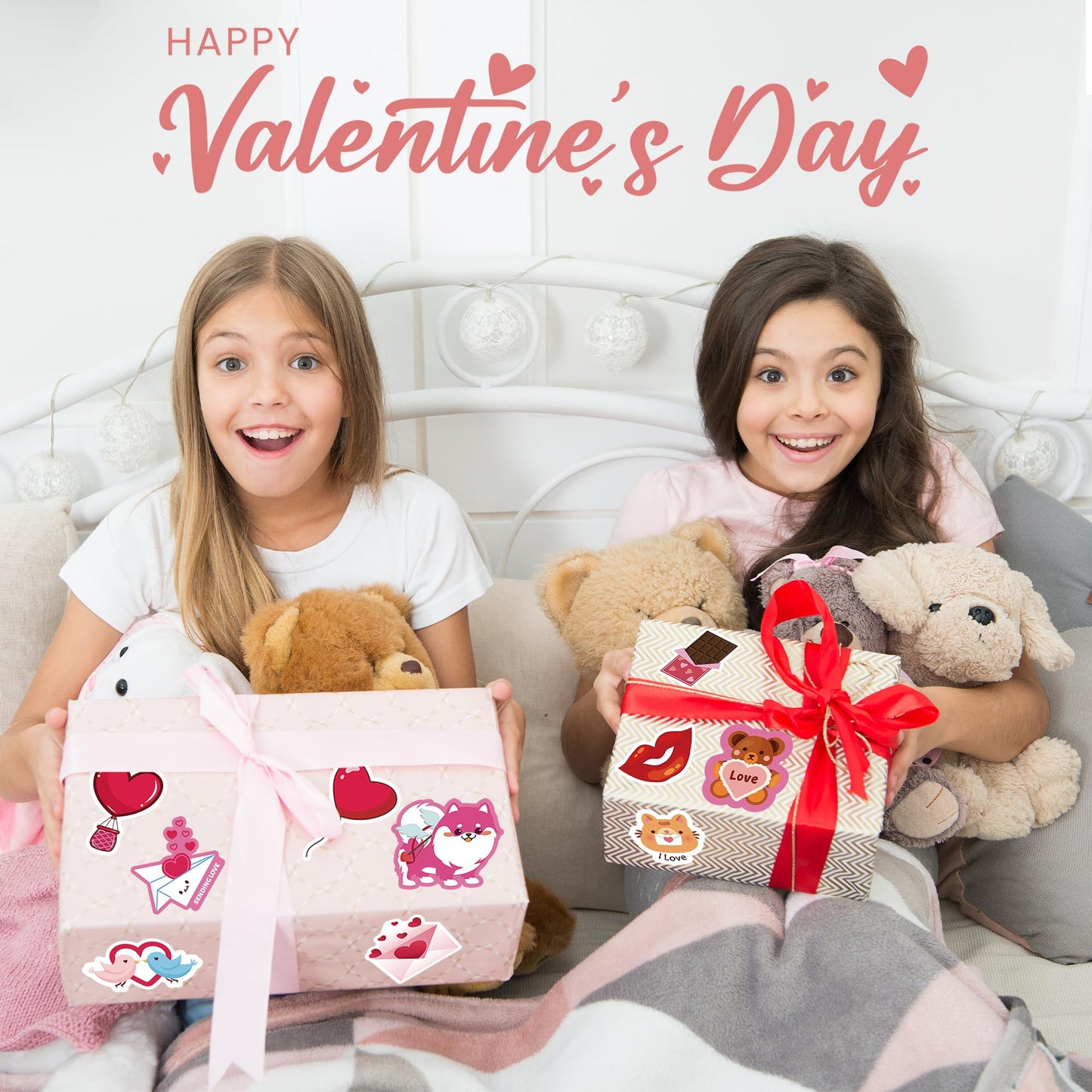 OHOME Valentines Stickers – 100 Heart Designs for Kids, Classroom & Gifts