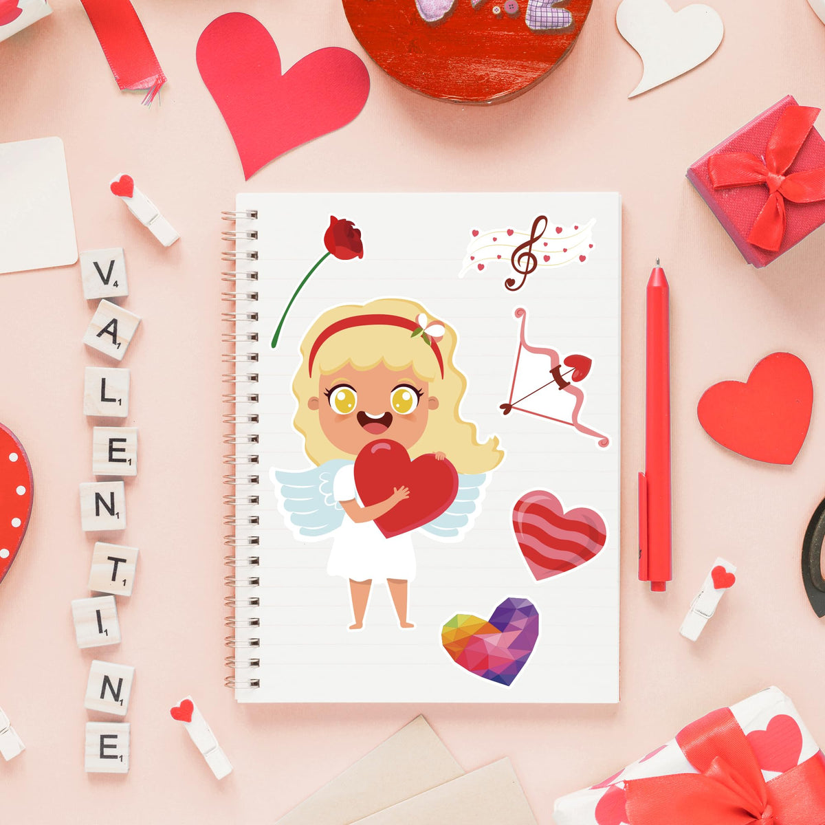 OHOME Valentines Stickers - Kids Classroom Crafts & Gifts (24 Sheets)