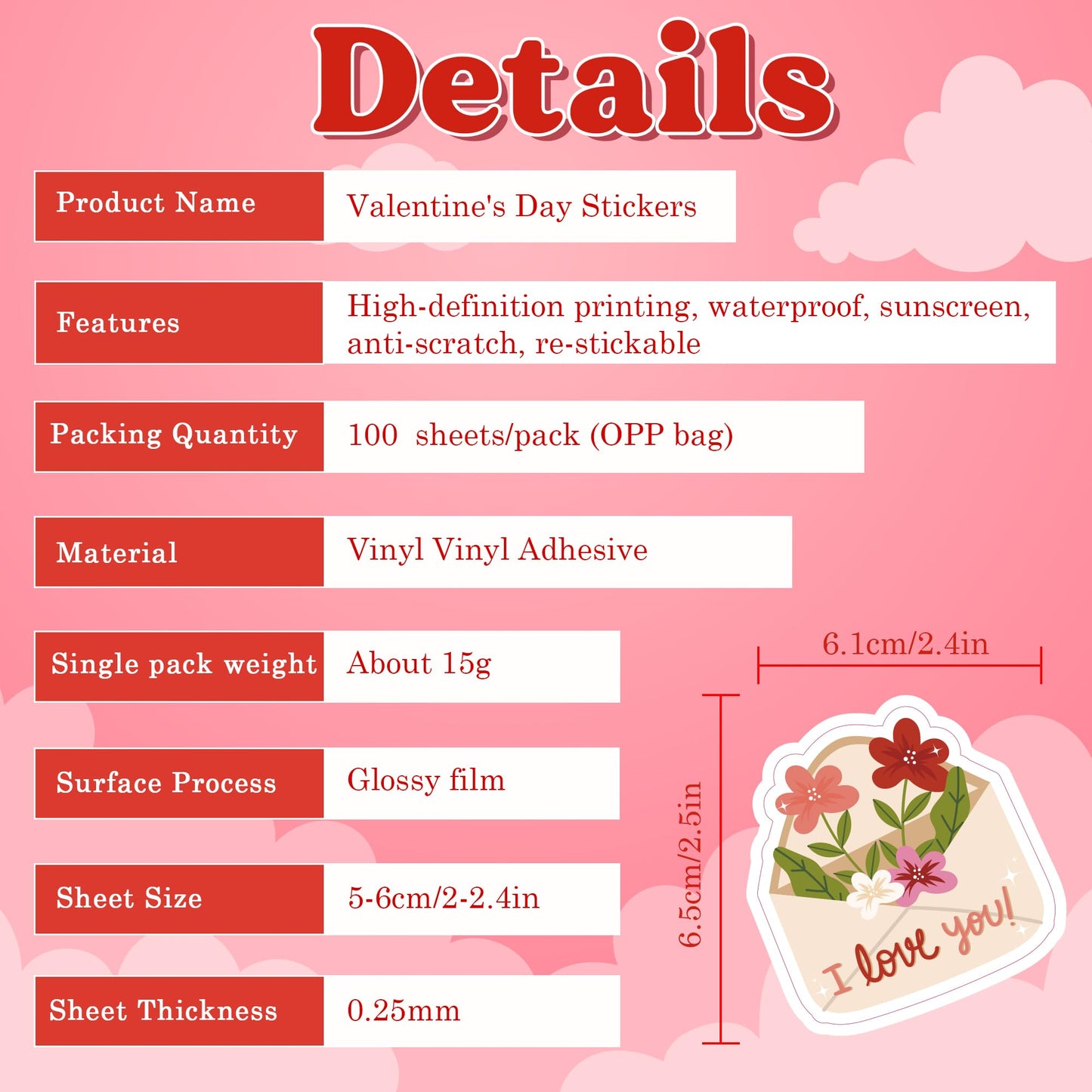 OHOME Valentines Stickers – 100 Heart Designs for Kids, Classroom & Gifts