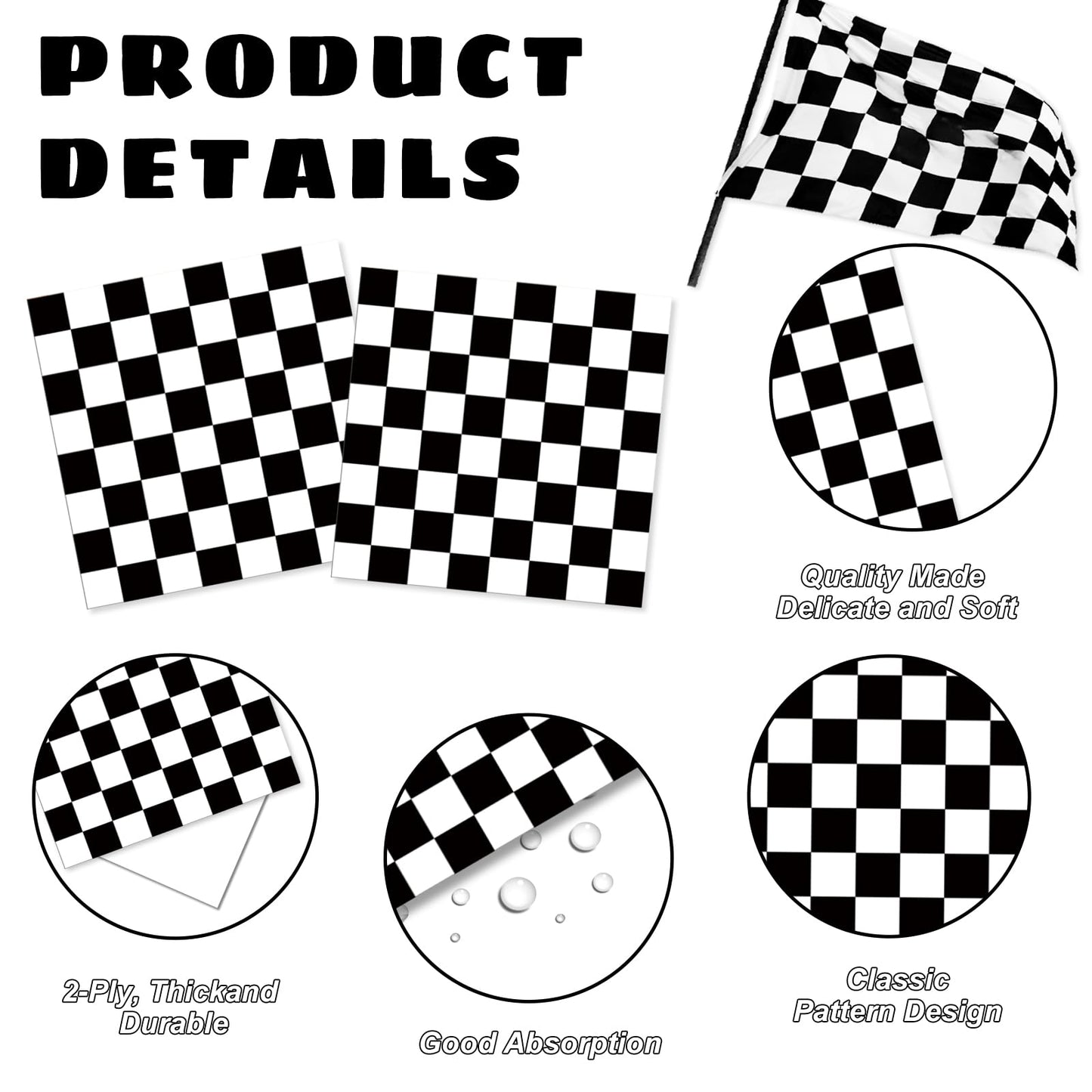 Oigco 168 PCS Race Car Party Decorations – Checkered Plates, Cups & Cutlery (Serves 24)