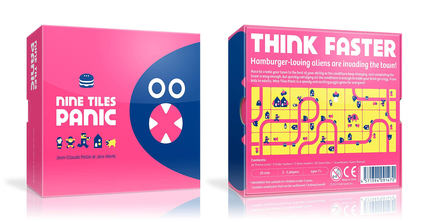 Oink Games Nine Tiles Panic - Fast-Paced 3x3 City Puzzle for Ages 7+