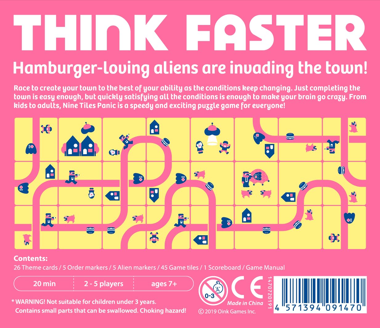 Oink Games Nine Tiles Panic - Fast-Paced 3x3 City Puzzle for Ages 7+