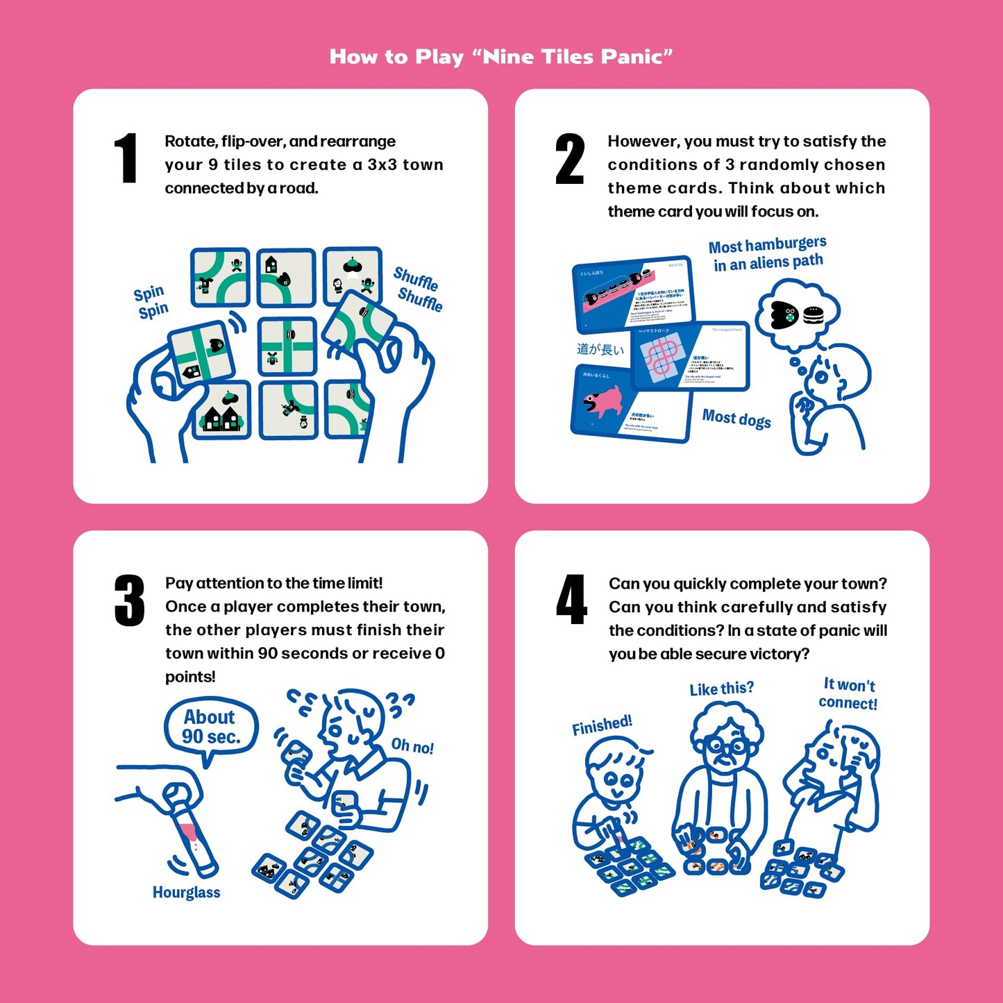 Oink Games Nine Tiles Panic - Fast-Paced 3x3 City Puzzle for Ages 7+