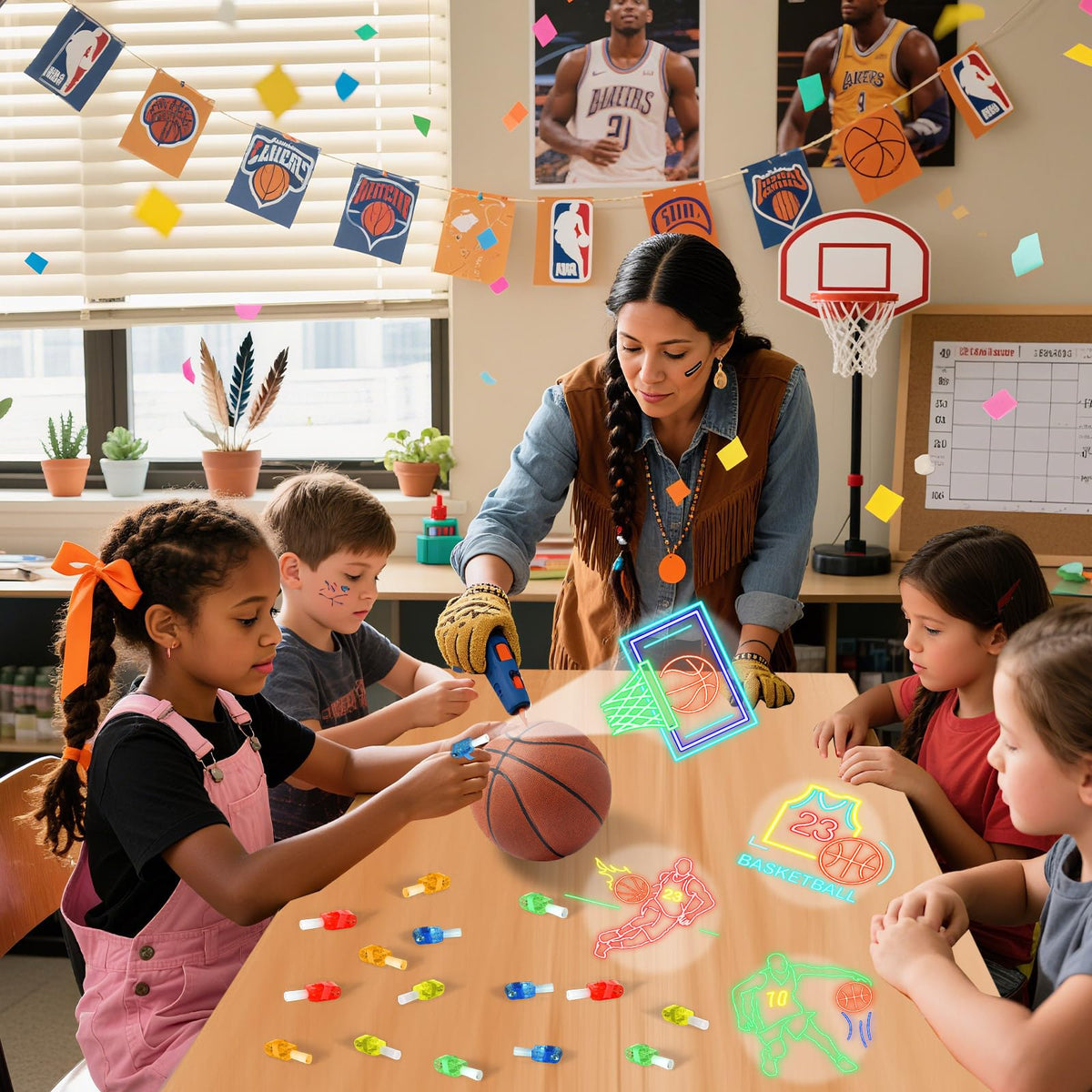 Oitnlaughter 36-Piece Basketball Themed LED Finger Lights – Glow in the Dark Party Favors & Gifts