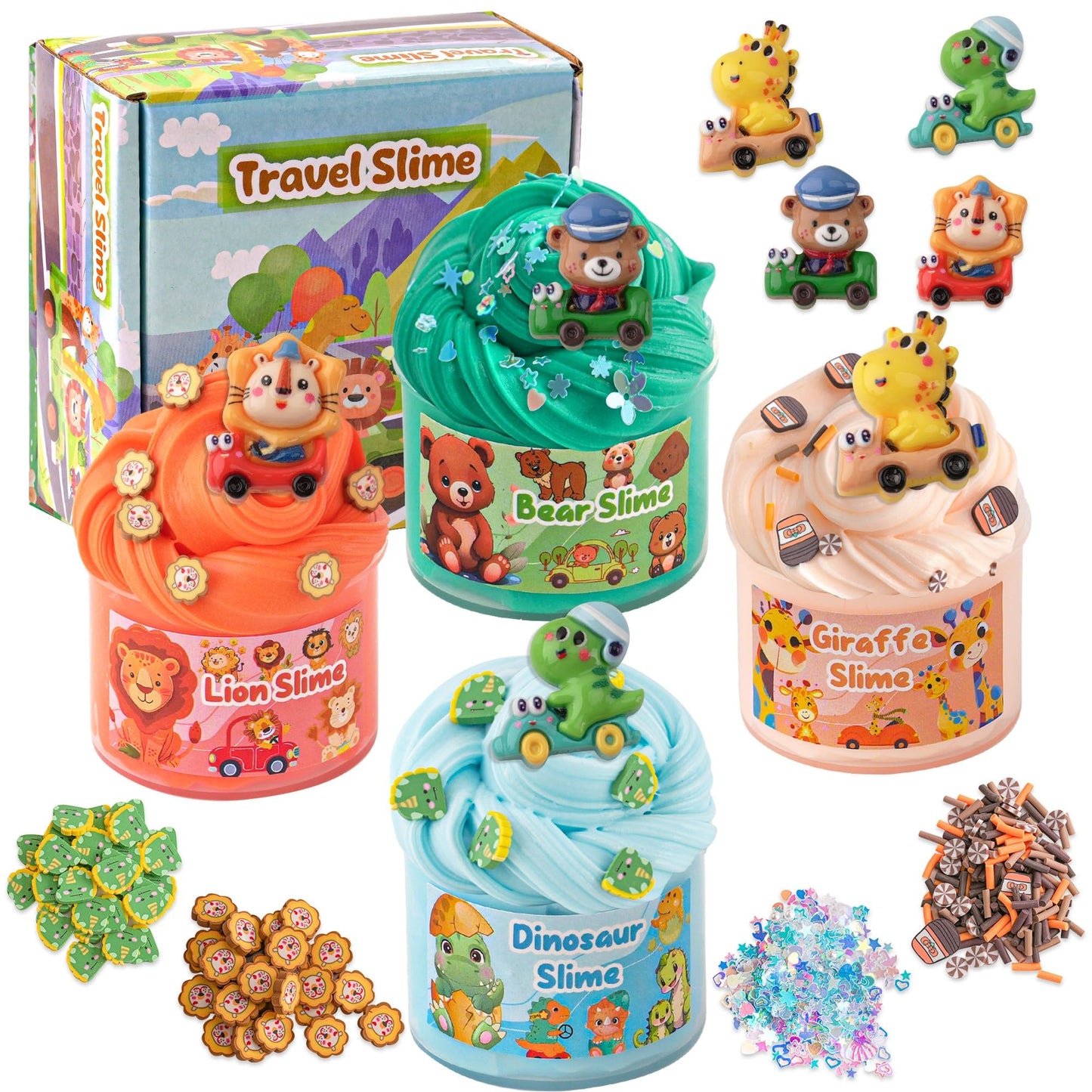 Okaybee Easter Butter Slime 4-Pack with Dinosaur Charm - Slime Toys for Kids