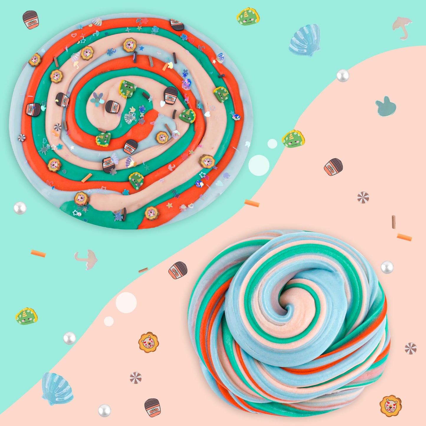 Okaybee Easter Butter Slime 4-Pack with Dinosaur Charm - Slime Toys for Kids