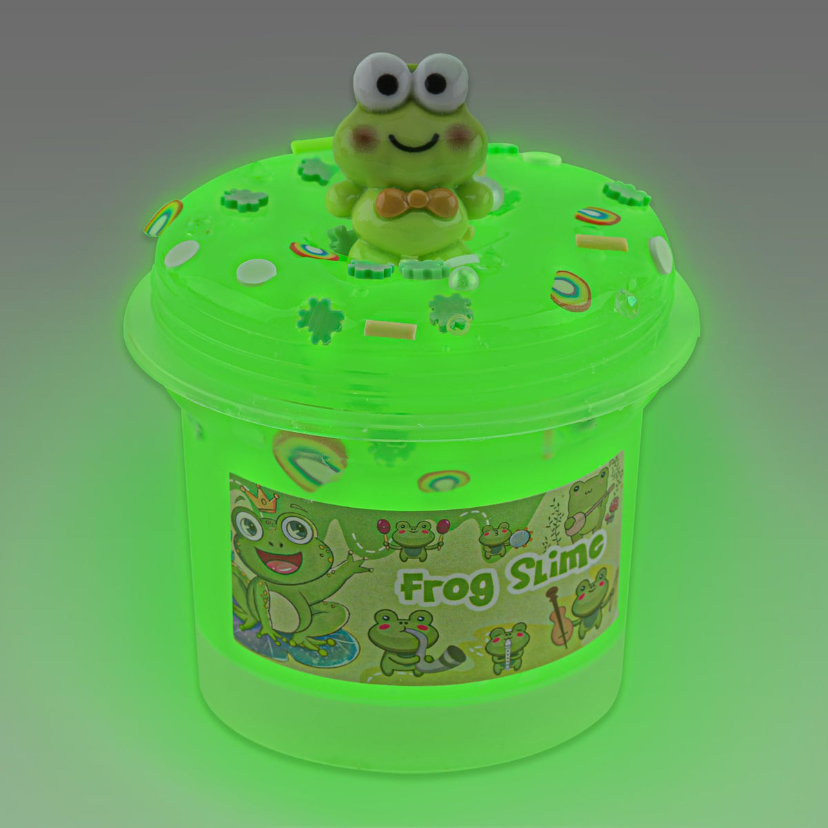 Okaybee Frog Glow in the Dark Slime – Soft, Stretchy Green Sensory Slime for Kids & Party Favors