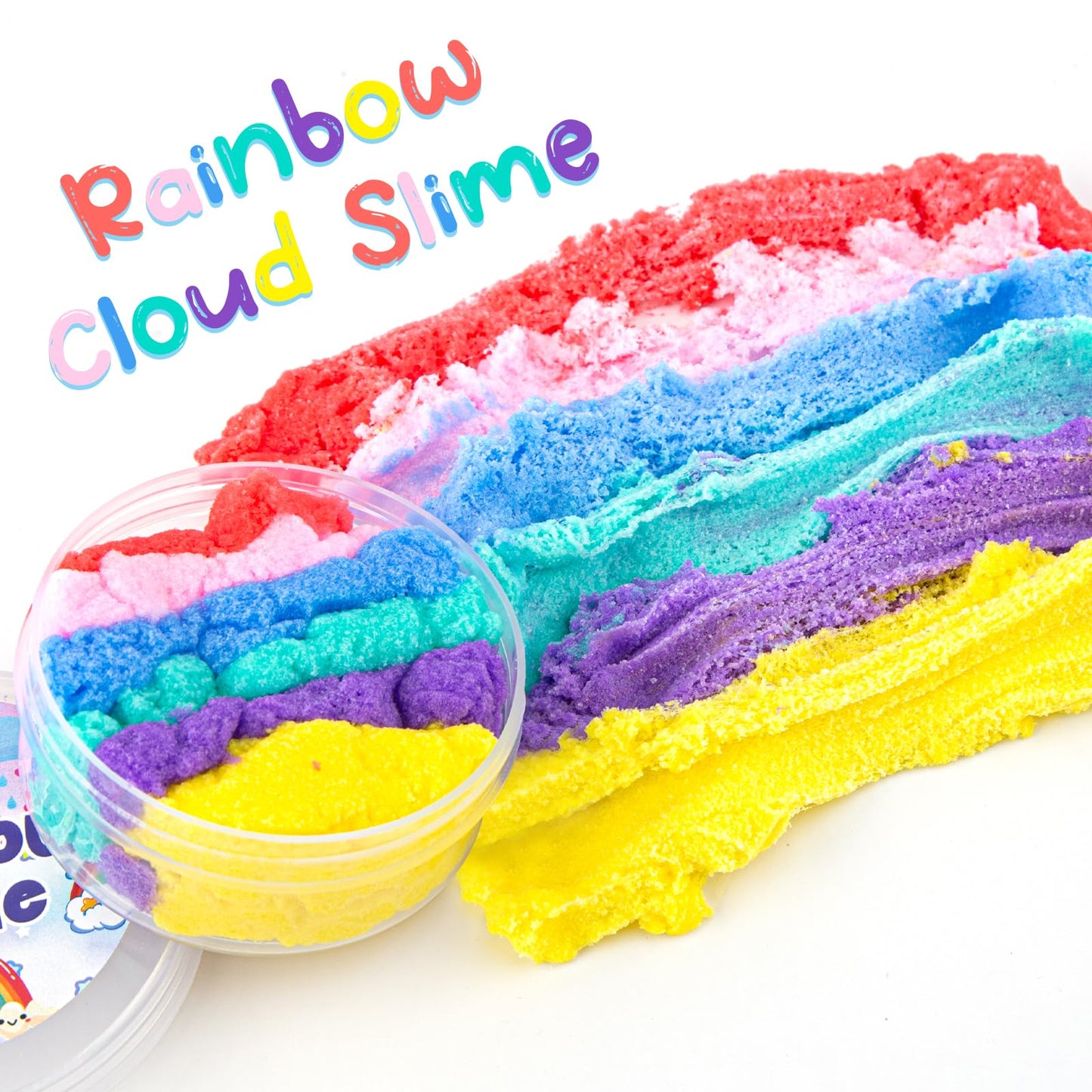 Rainbow Cloud Slime – Super Soft, Non-Sticky Premade Party Favors | Okaybee