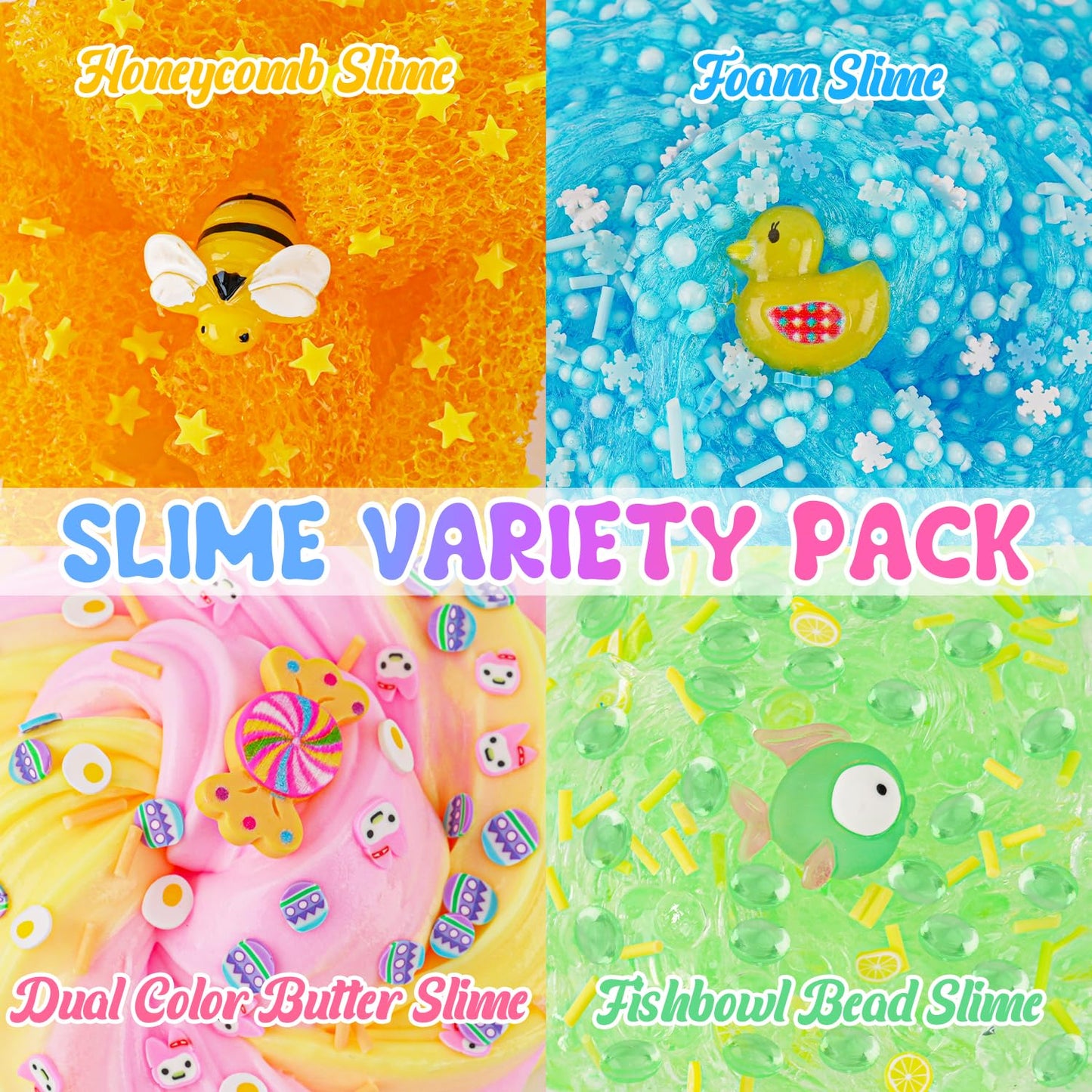 Okaybee Slime Variety Pack: 8 Textures, 8x100ml Slimes Kit for Kids & Parties