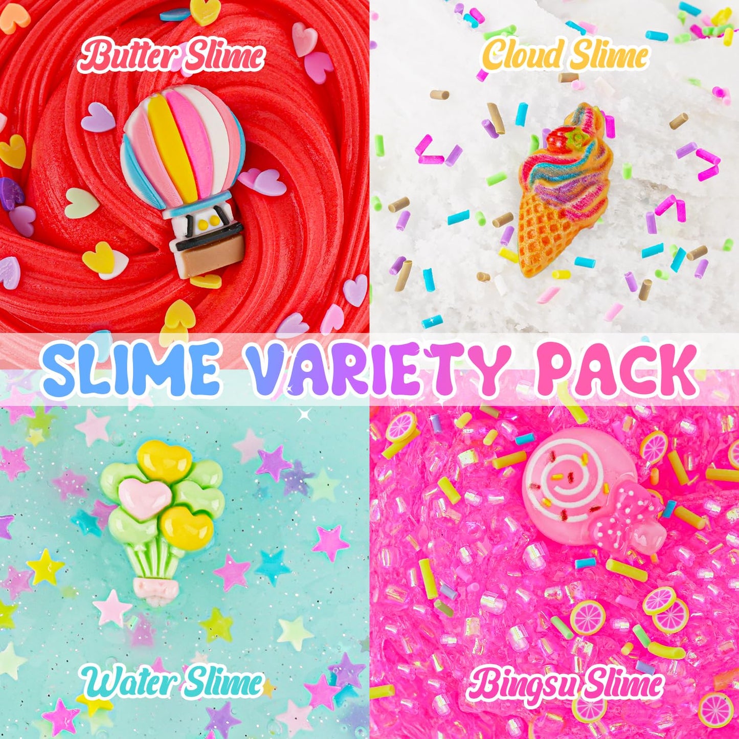 Okaybee Slime Variety Pack: 8 Textures, 8x100ml Slimes Kit for Kids & Parties