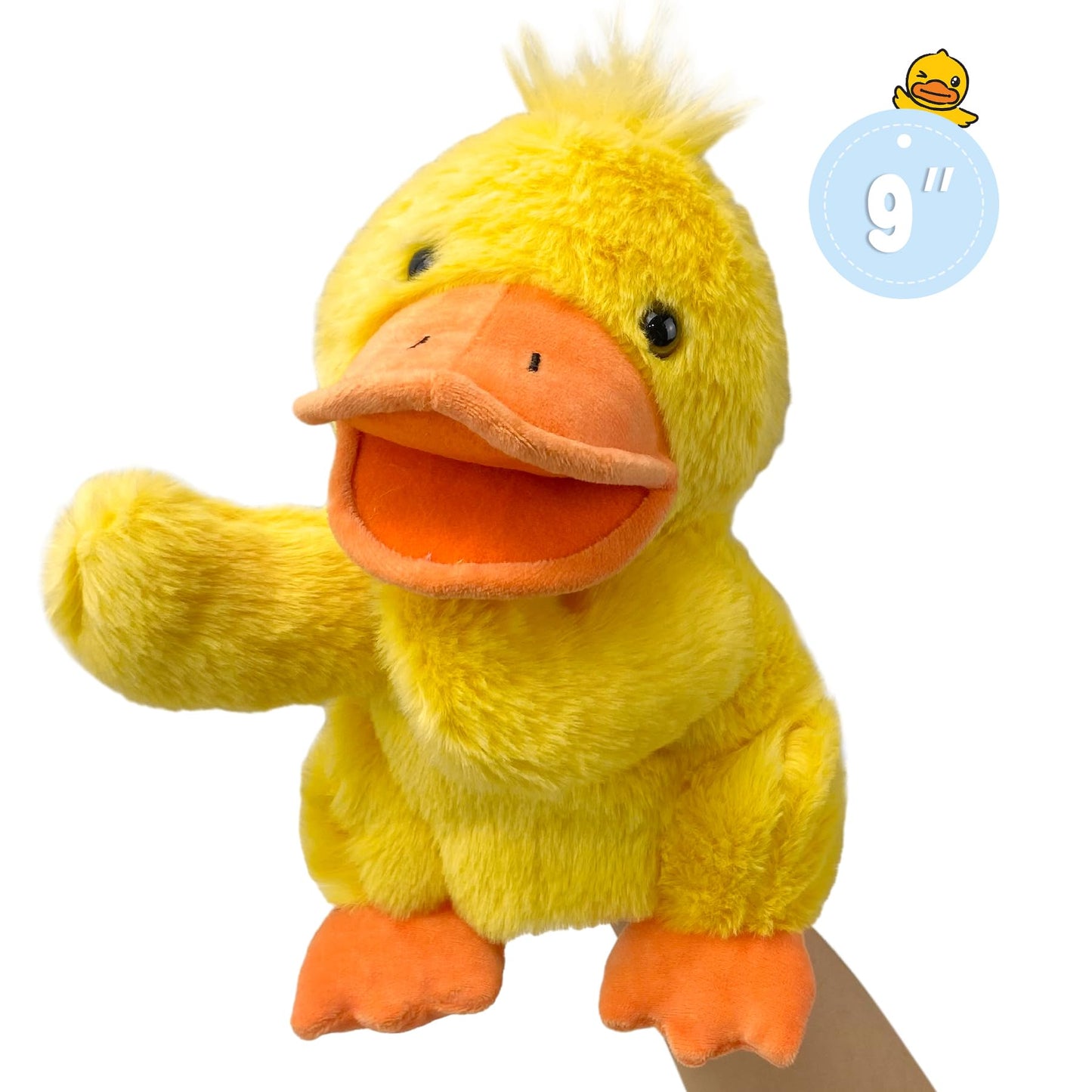 Okegztoa Duck Hand Puppets – 9-Inch Puppets with Movable Mouth for Kids & Adults
