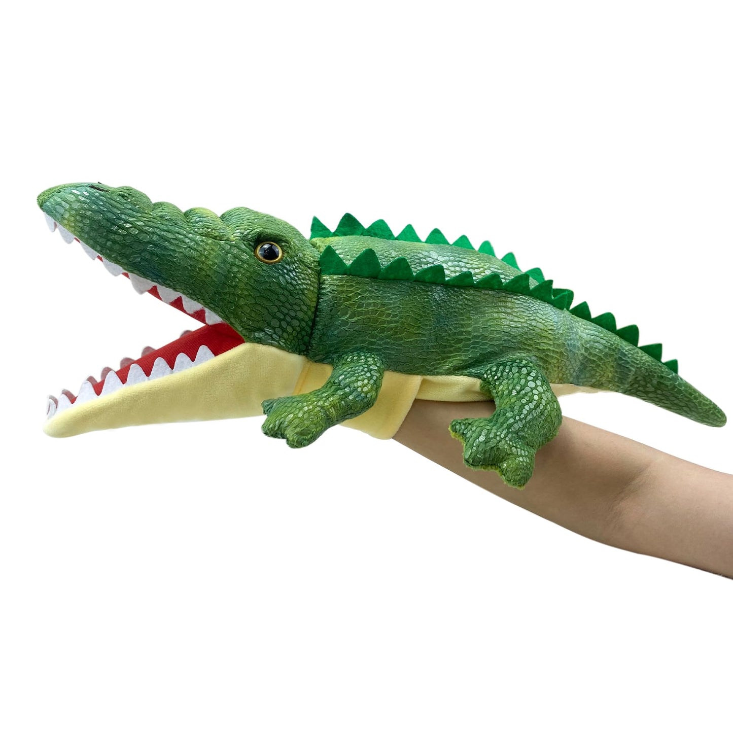 Okegztoa Hand Puppet Crocodile with Movable Mouth – Soft Animal Puppets for Kids