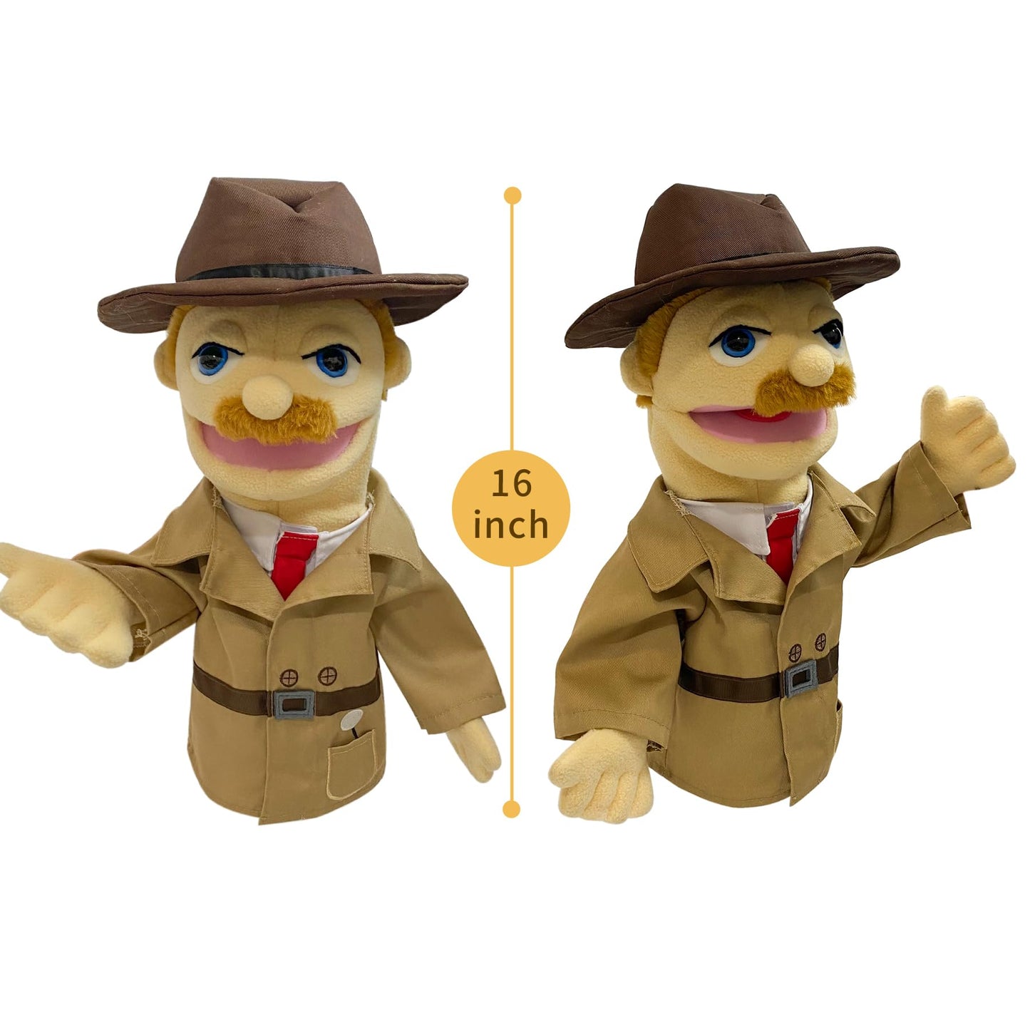 okegztoa 16-Inch Puppet Entriloquist Puppet with Removable Mouth | Hand Puppets for Kids & Adults
