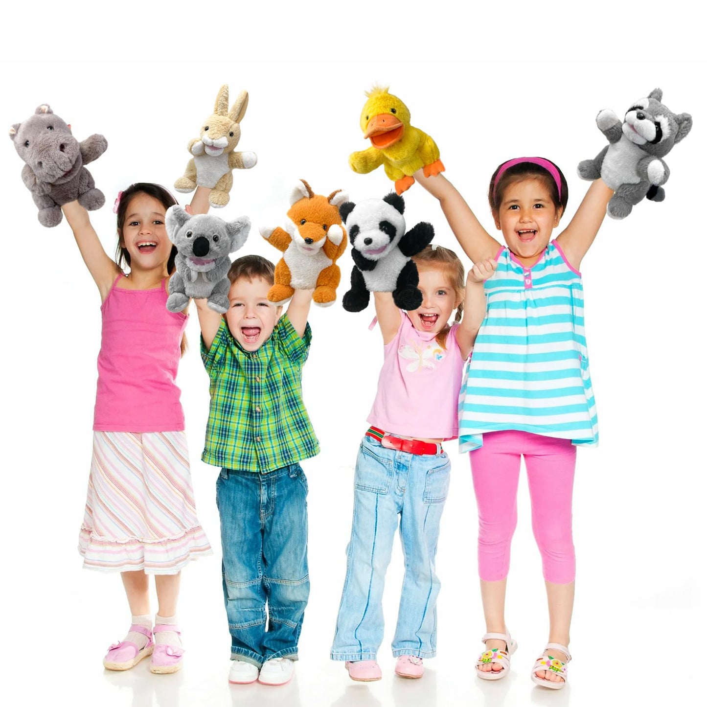 Okegztoa Duck Hand Puppets – 9-Inch Puppets with Movable Mouth for Kids & Adults
