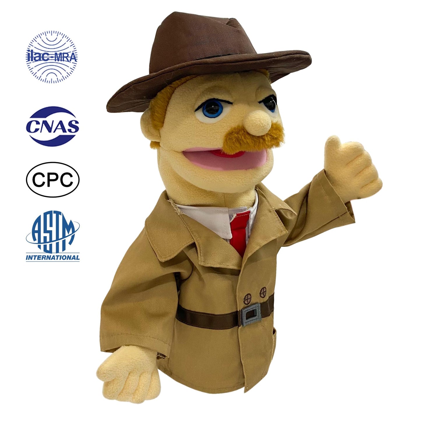 okegztoa 16-Inch Puppet Entriloquist Puppet with Removable Mouth | Hand Puppets for Kids & Adults
