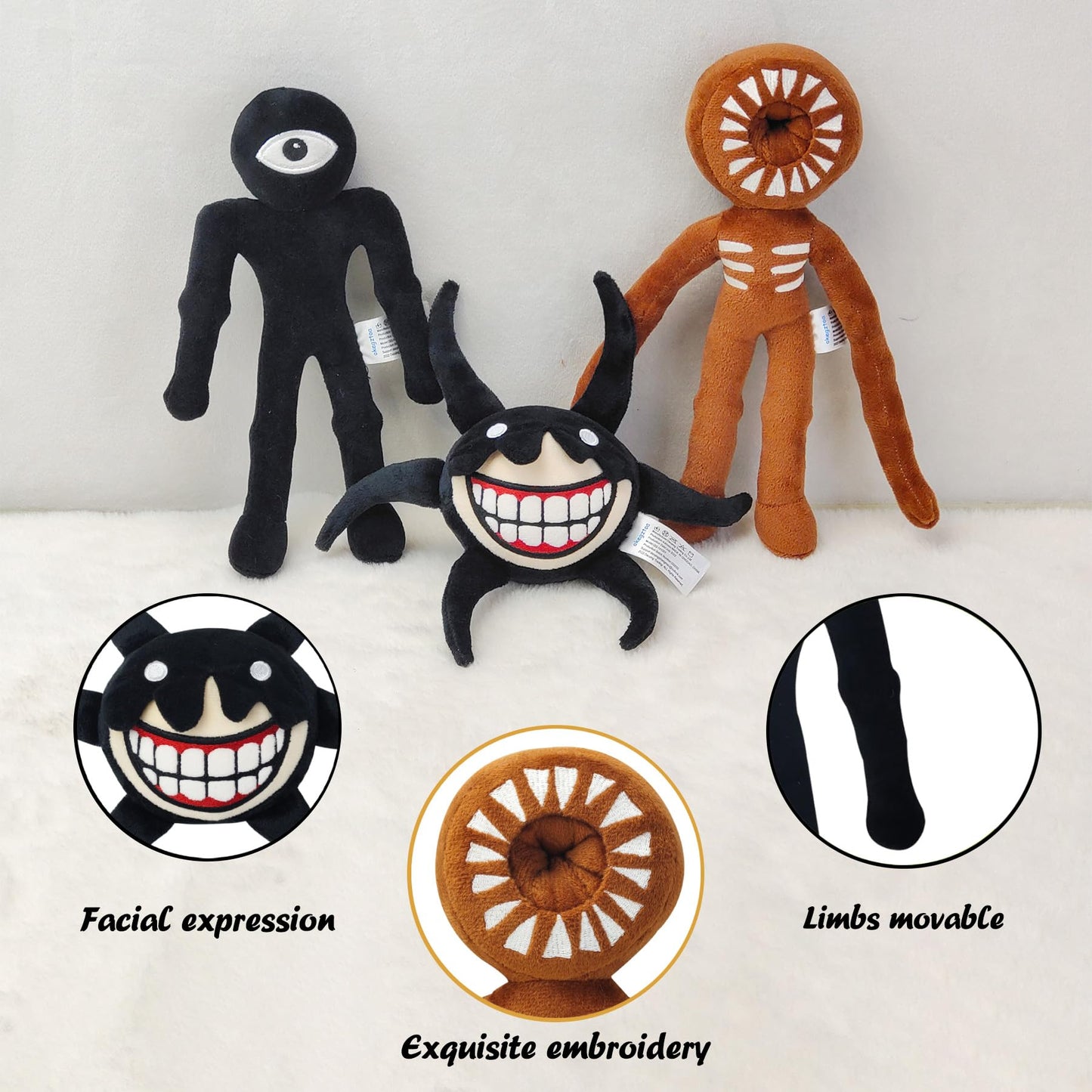 okegztoa 3PCS Doors Plush Set | Horror Figure Plush Toys for Fans & Kids