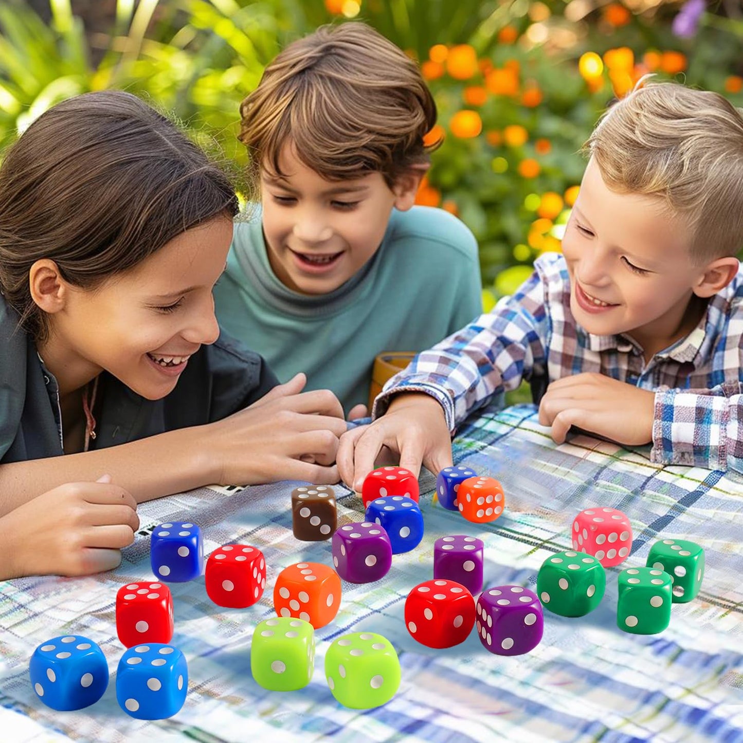 Okehlotos 16mm Standard 6-Sided Dice Set - 50 Colorful Dice for Games and Learning
