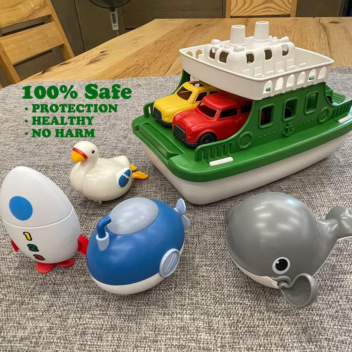 OKGIUGN Ferry Boat Bath Toy Set – 9-Piece Water Play for Toddlers