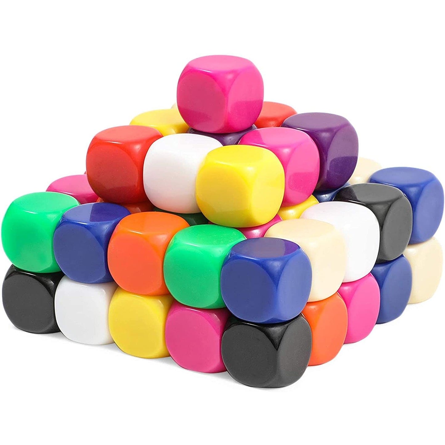 Okuna Outpost Blank Acrylic Dice Set – 60 Write-On Dice in 10 Colors, 0.55-Inch Cubes for DIY Games