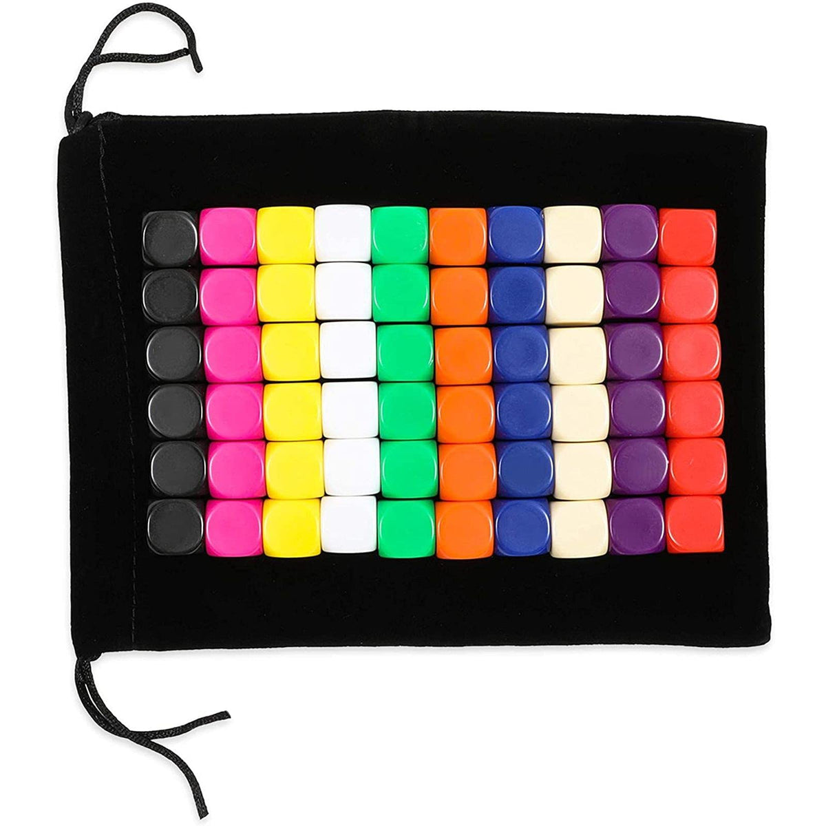 Okuna Outpost Blank Acrylic Dice Set – 60 Write-On Dice in 10 Colors, 0.55-Inch Cubes for DIY Games