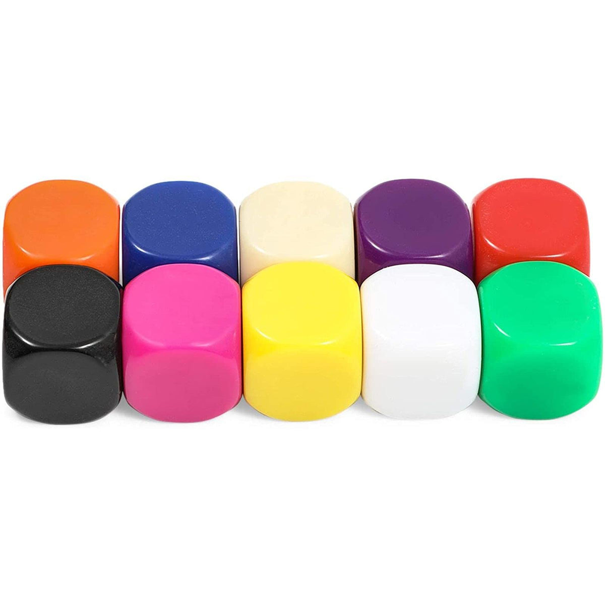 Okuna Outpost Blank Acrylic Dice Set – 60 Write-On Dice in 10 Colors, 0.55-Inch Cubes for DIY Games