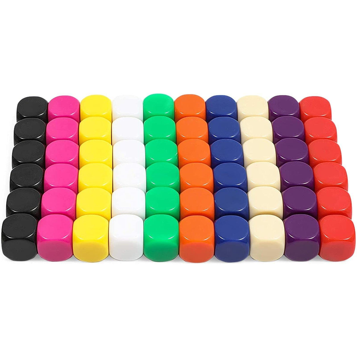 Okuna Outpost Blank Acrylic Dice Set – 60 Write-On Dice in 10 Colors, 0.55-Inch Cubes for DIY Games