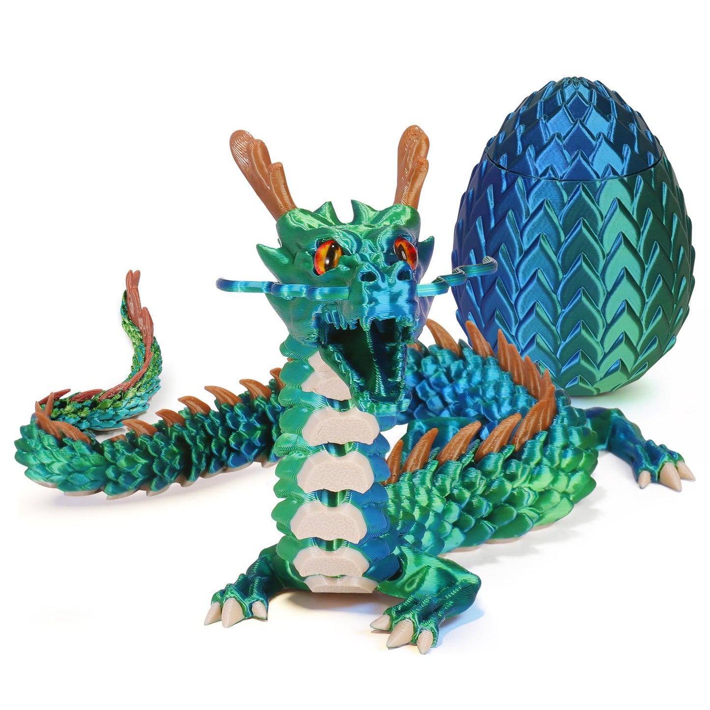 OKYUK 17.8-Inch 3D Printed Dragon Eggs | Glow-in-the-Dark Fidget Toy & Desk Decor