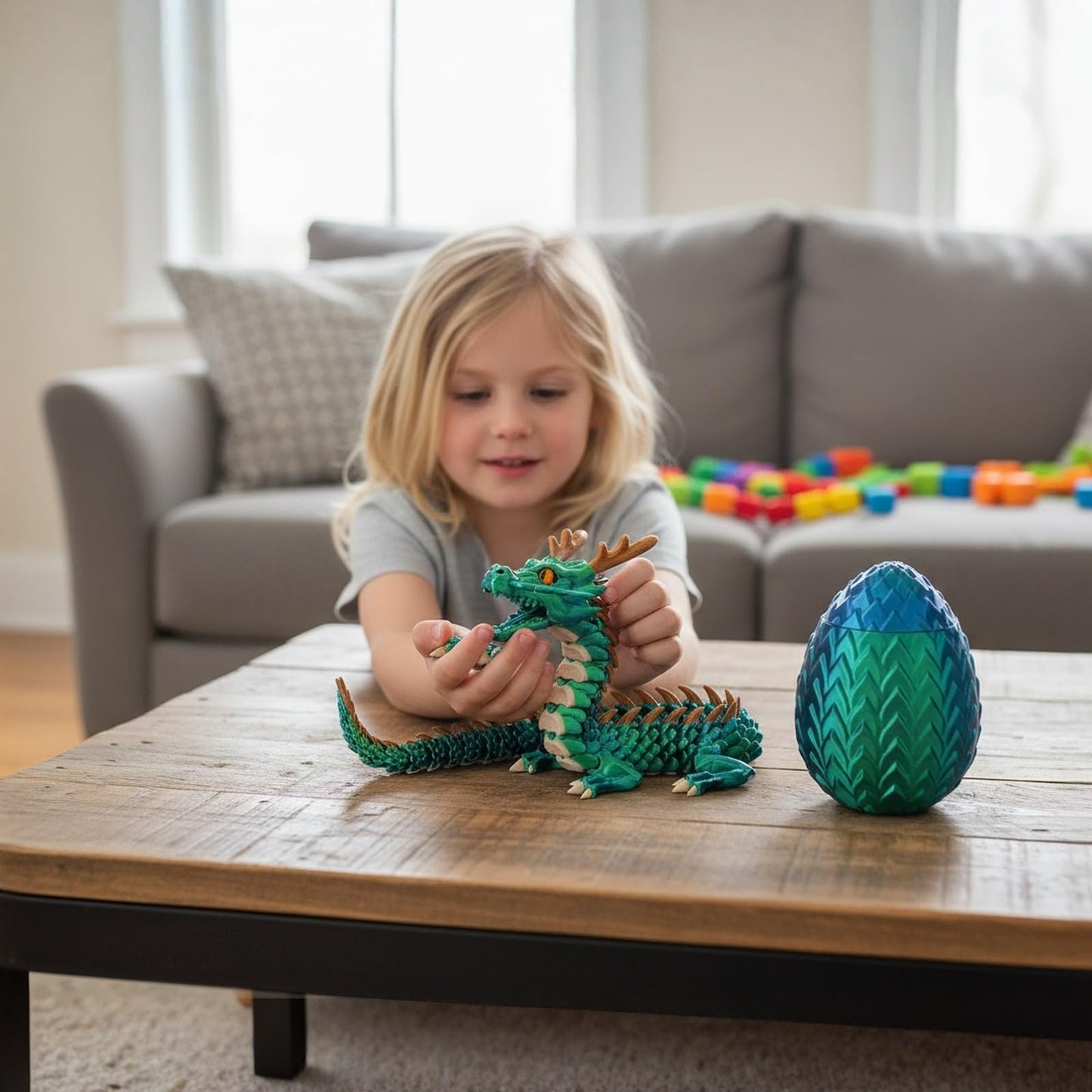 OKYUK 17.8-Inch 3D Printed Dragon Eggs | Glow-in-the-Dark Fidget Toy & Desk Decor