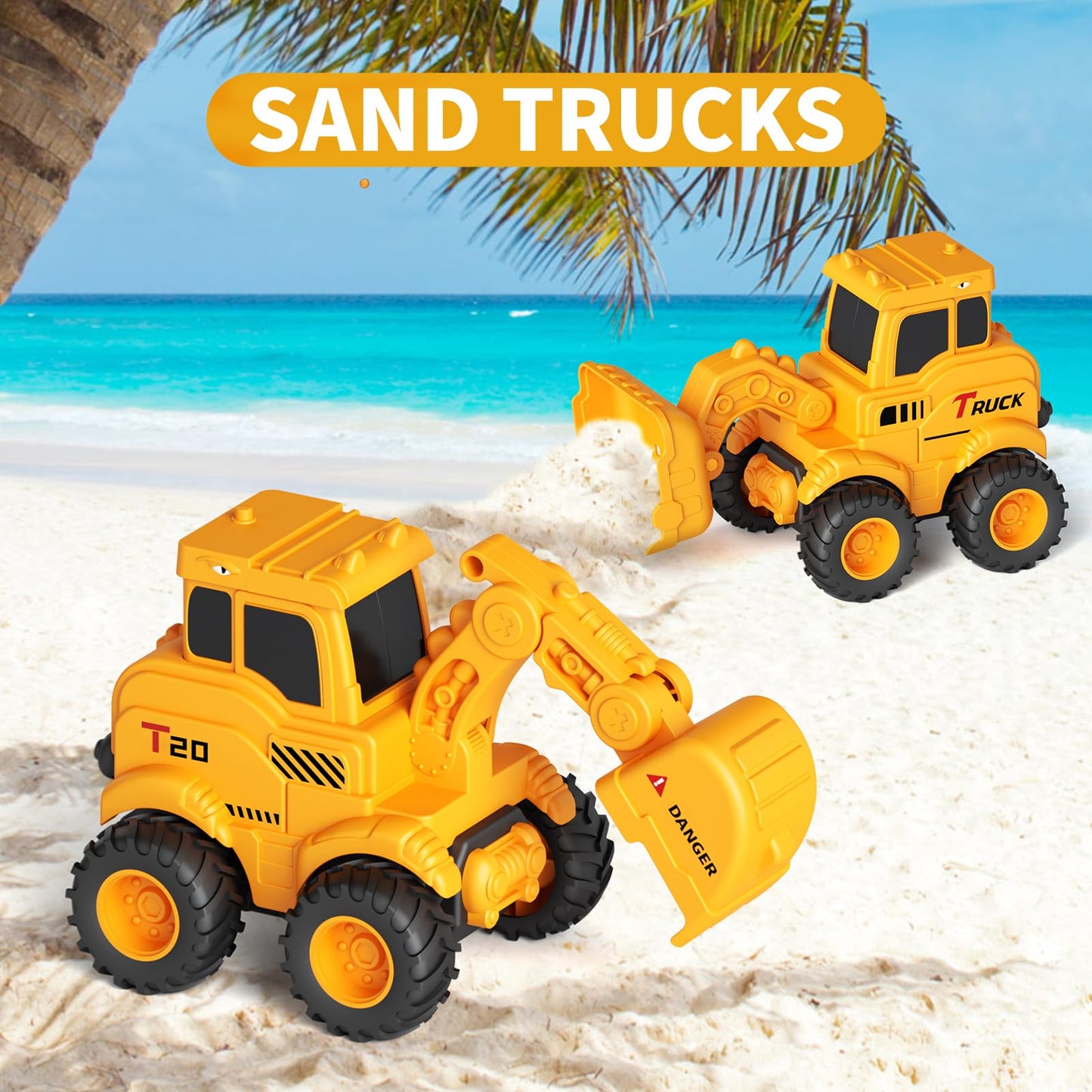 Olbyefly Construction Toys for 2-6+ Years | Sandbox Excavator, Bulldozer & Road Roller