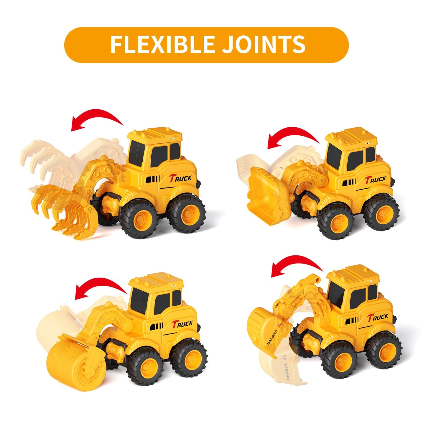 Olbyefly Construction Toys for 2-6+ Years | Sandbox Excavator, Bulldozer & Road Roller