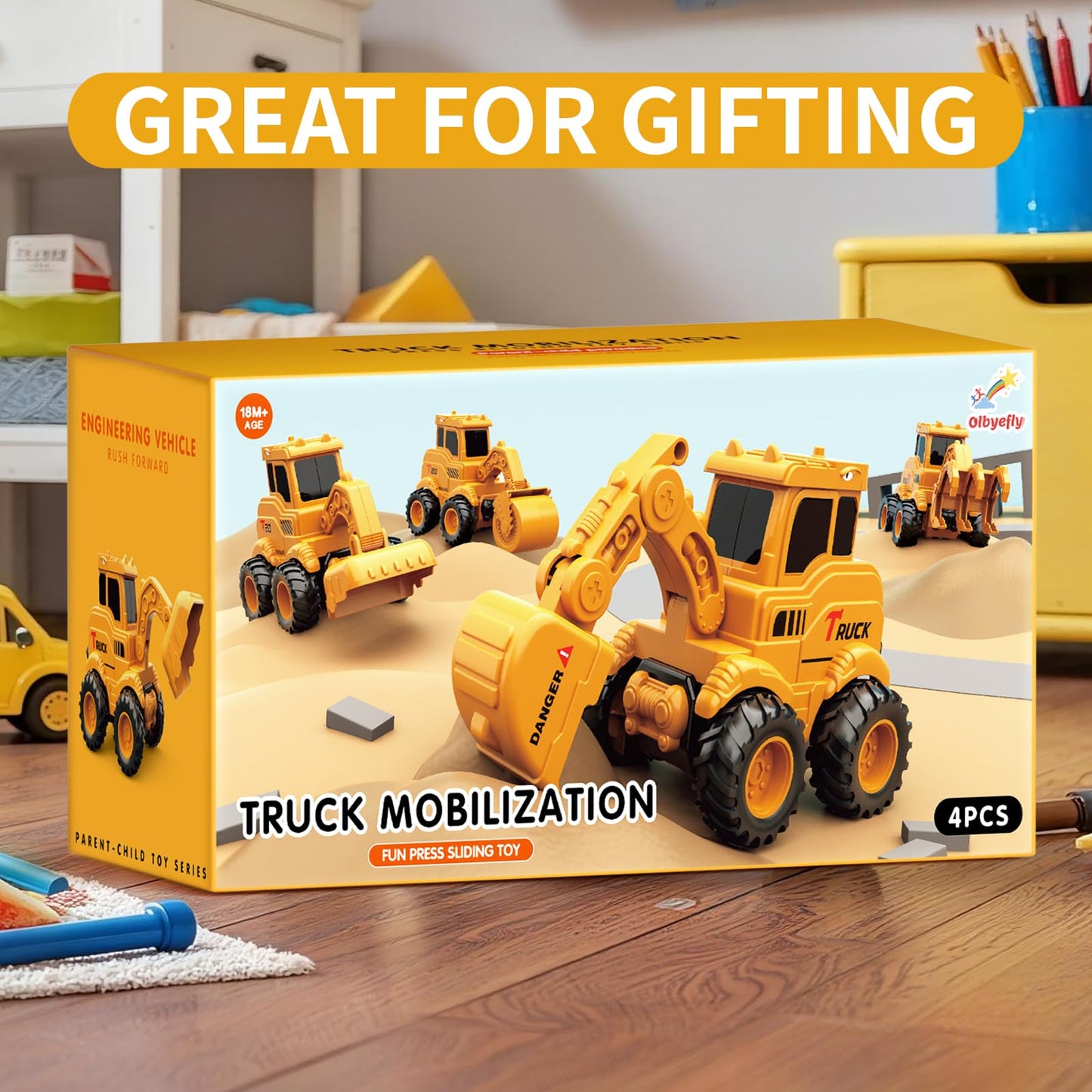 Olbyefly Construction Toys for 2-6+ Years | Sandbox Excavator, Bulldozer & Road Roller