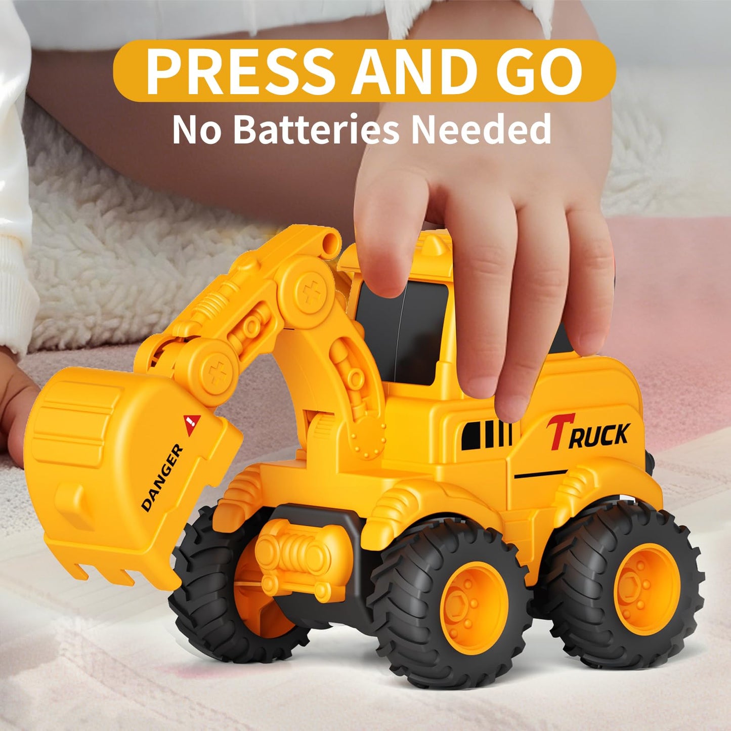 Olbyefly Construction Toys for 2-6+ Years | Sandbox Excavator, Bulldozer & Road Roller