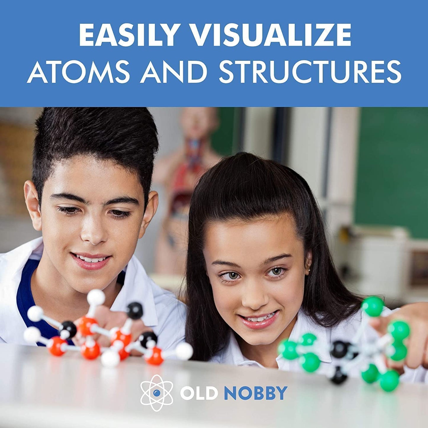 Old Nobby Organic Chemistry Set (425 pc) – Molecular Model Kit with Atoms, Bonds, Guide & Bond Removal Tool