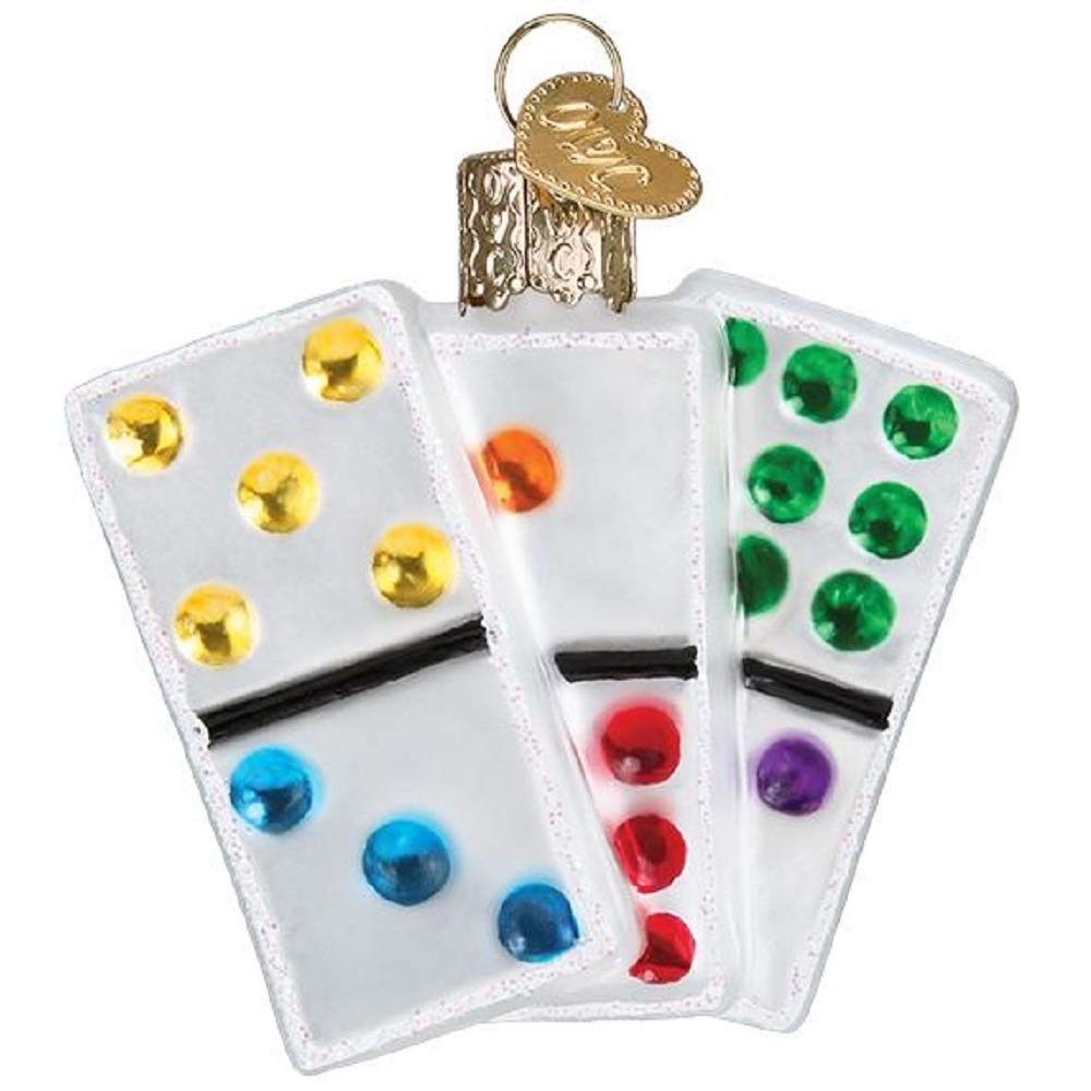 Old World Christmas Dominos Ornament, Multi – Handblown Glass Holiday Keepsake