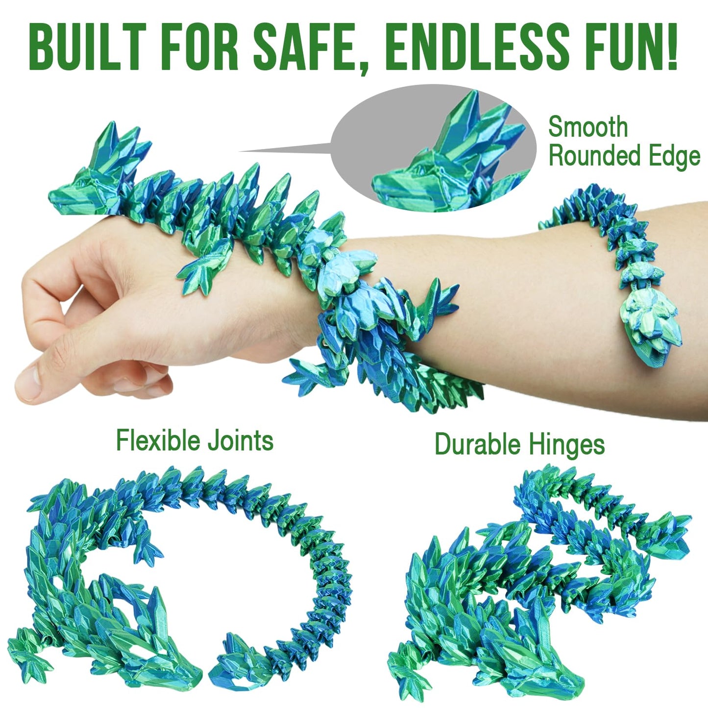Olee Odee Small Dragon Eggs with Dragon Inside – 3D Printed Fidget Toy Sky Blue Ombre