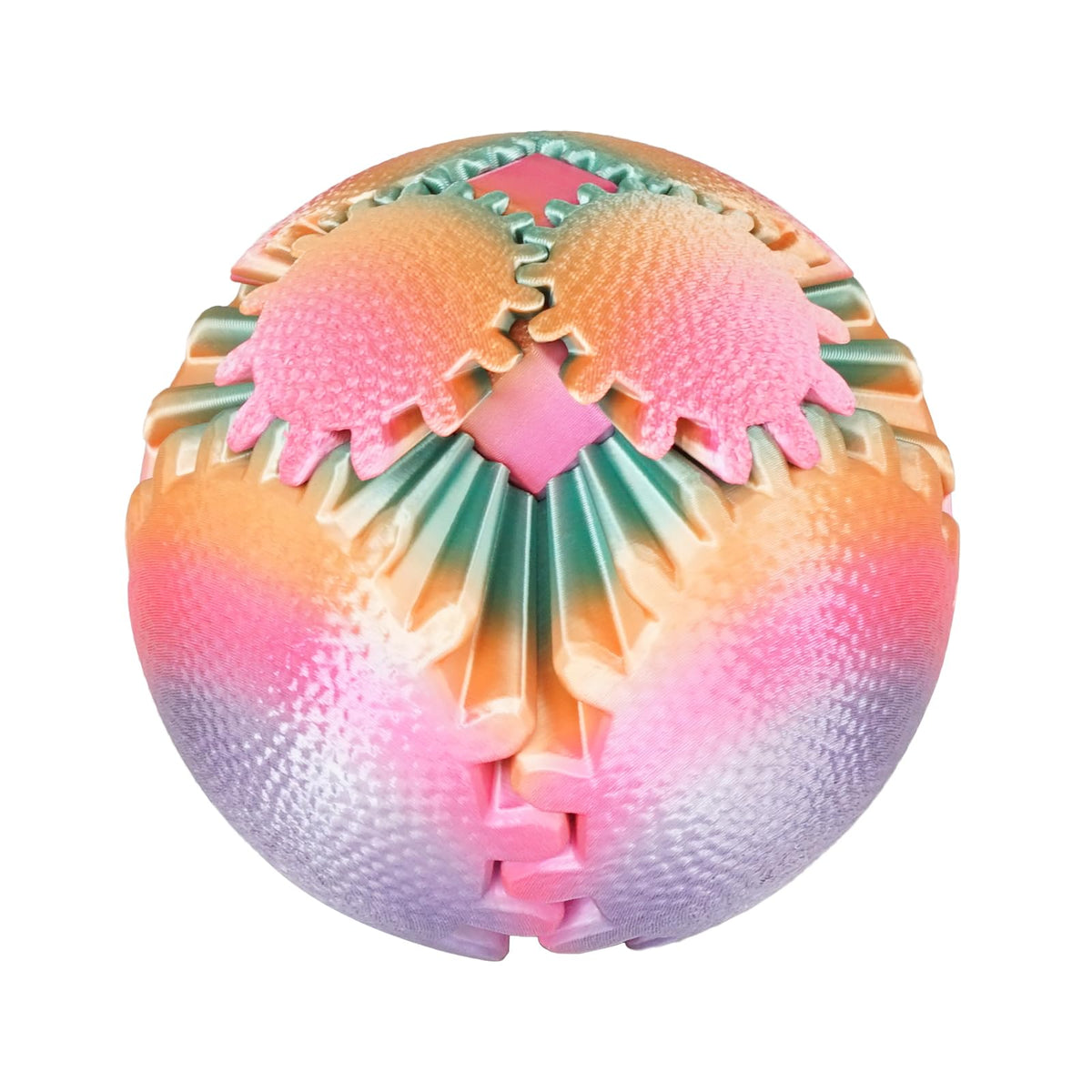 Olee Odee Gear Ball Fidget Toy – Steampunk Gear Sphere, 2.5-Diameter, 3D Printed, Candy-Colored Stress Relief