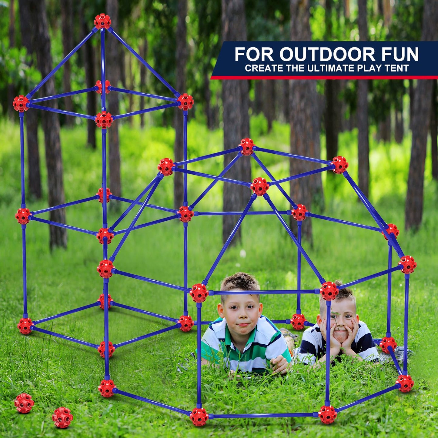 OleFun 180-Pack Fort Building Kit for Kids 4-8 | Creative STEM Toys for Castles, Tunnels & Play Tents