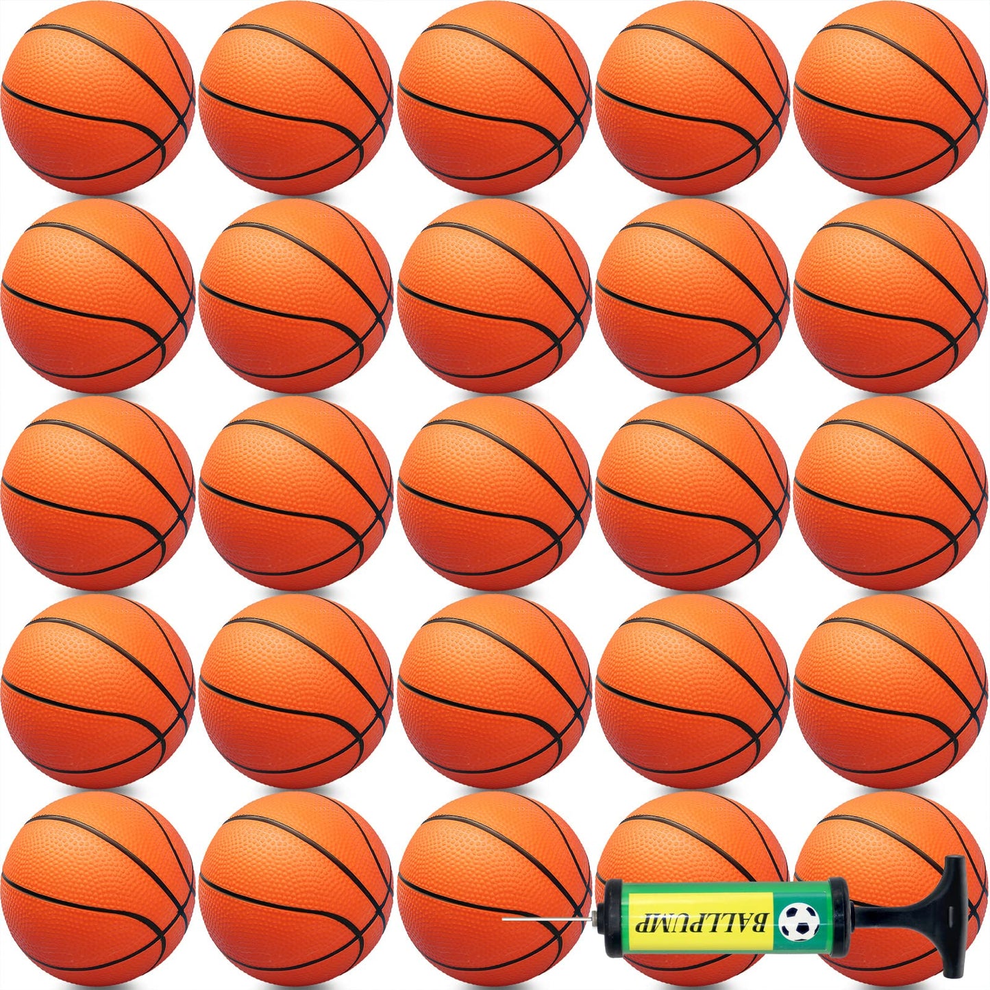 Oleitodh 40Pcs Mini Basketball Set – 6-Inch Balls with Pump for Over-the-Door Hoops