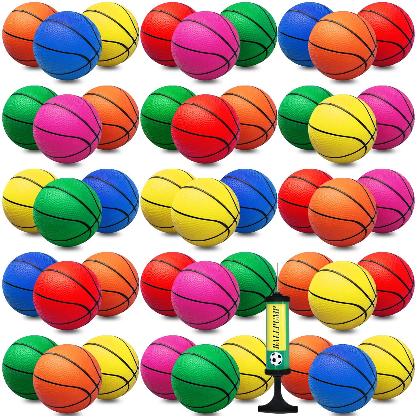 Oleitodh 42Pcs 6" Mini Basketball Set – PVC Soft Balls for Indoor & Outdoor Fun