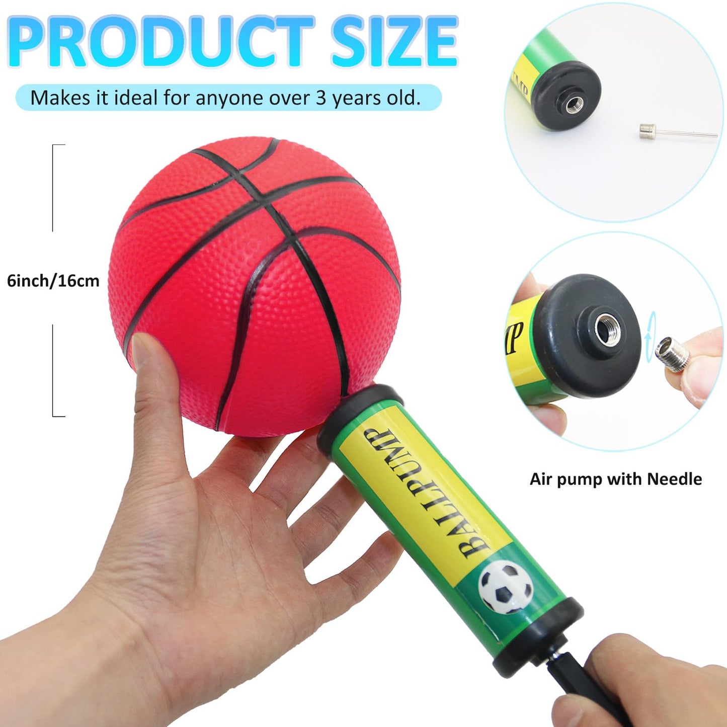 Oleitodh 42Pcs 6" Mini Basketball Set – PVC Soft Balls for Indoor & Outdoor Fun