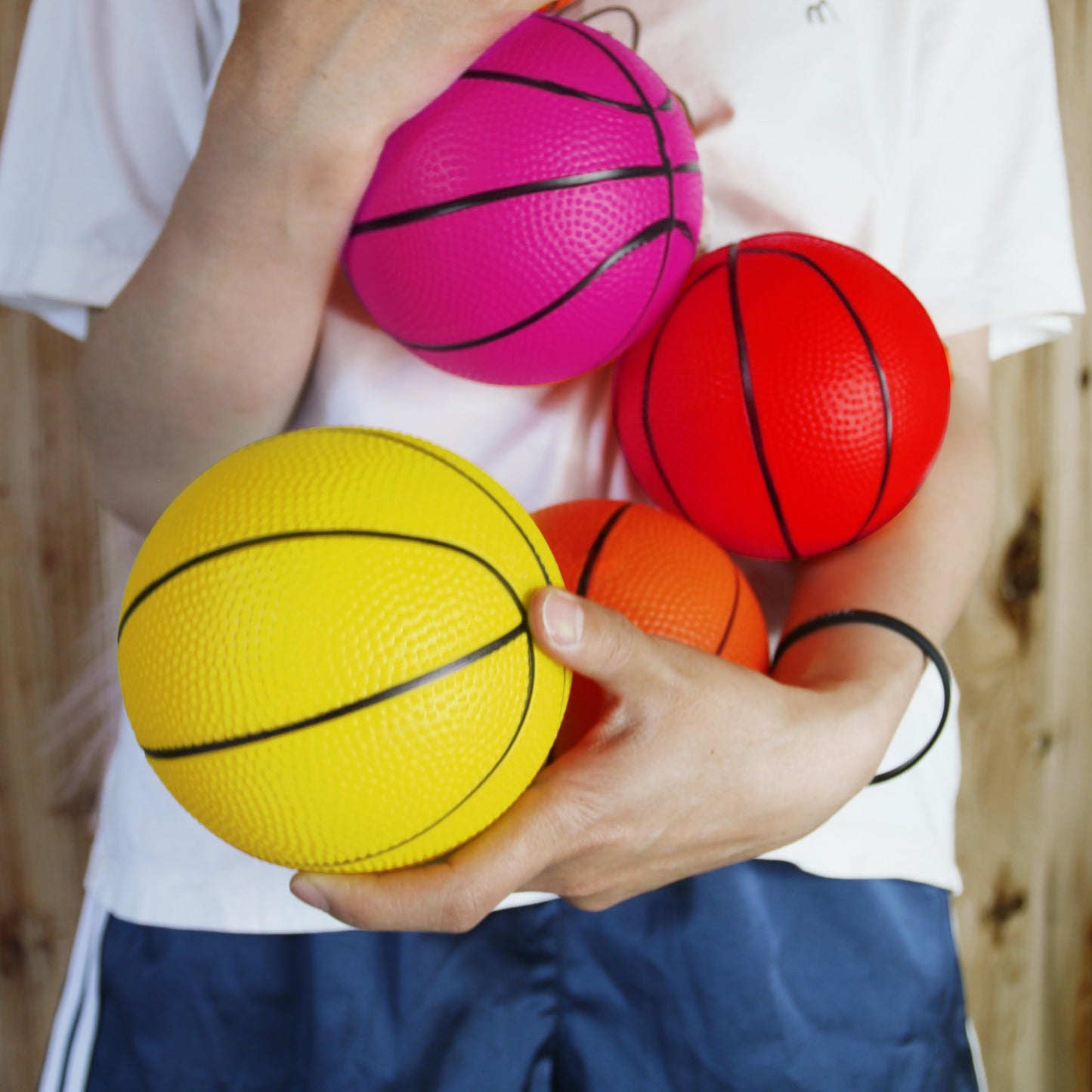 Oleitodh 18Pcs 5-inch Mini Basketballs Set — PVC Indoor/Outdoor Play Balls