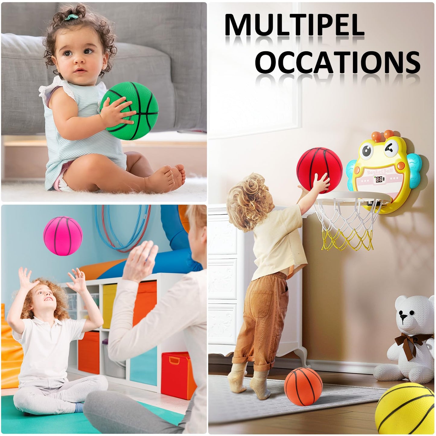 Oleitodh 42Pcs 6" Mini Basketball Set – PVC Soft Balls for Indoor & Outdoor Fun