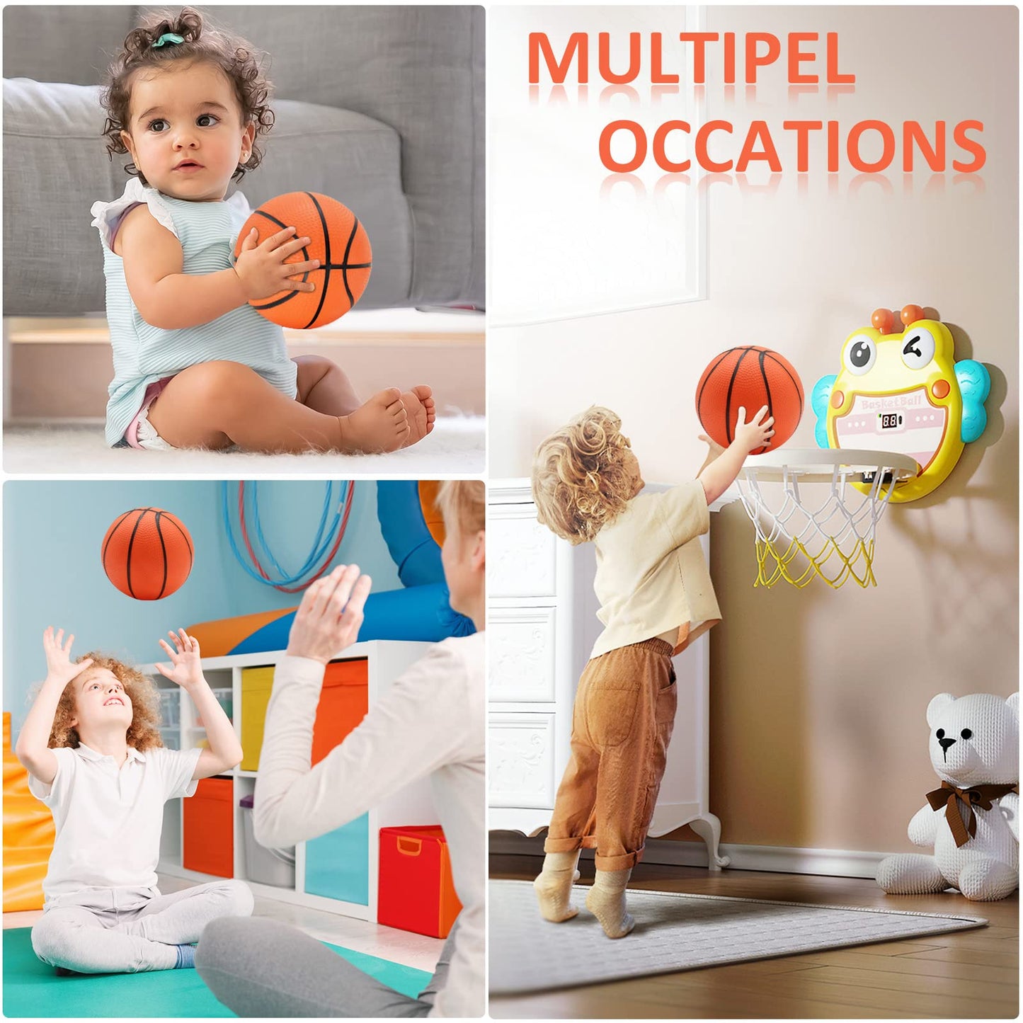 Oleitodh 30Pcs 7-Inch Mini Basketballs Bulk Set with Pump – Versatile PVC Balls for Indoor/Outdoor Play