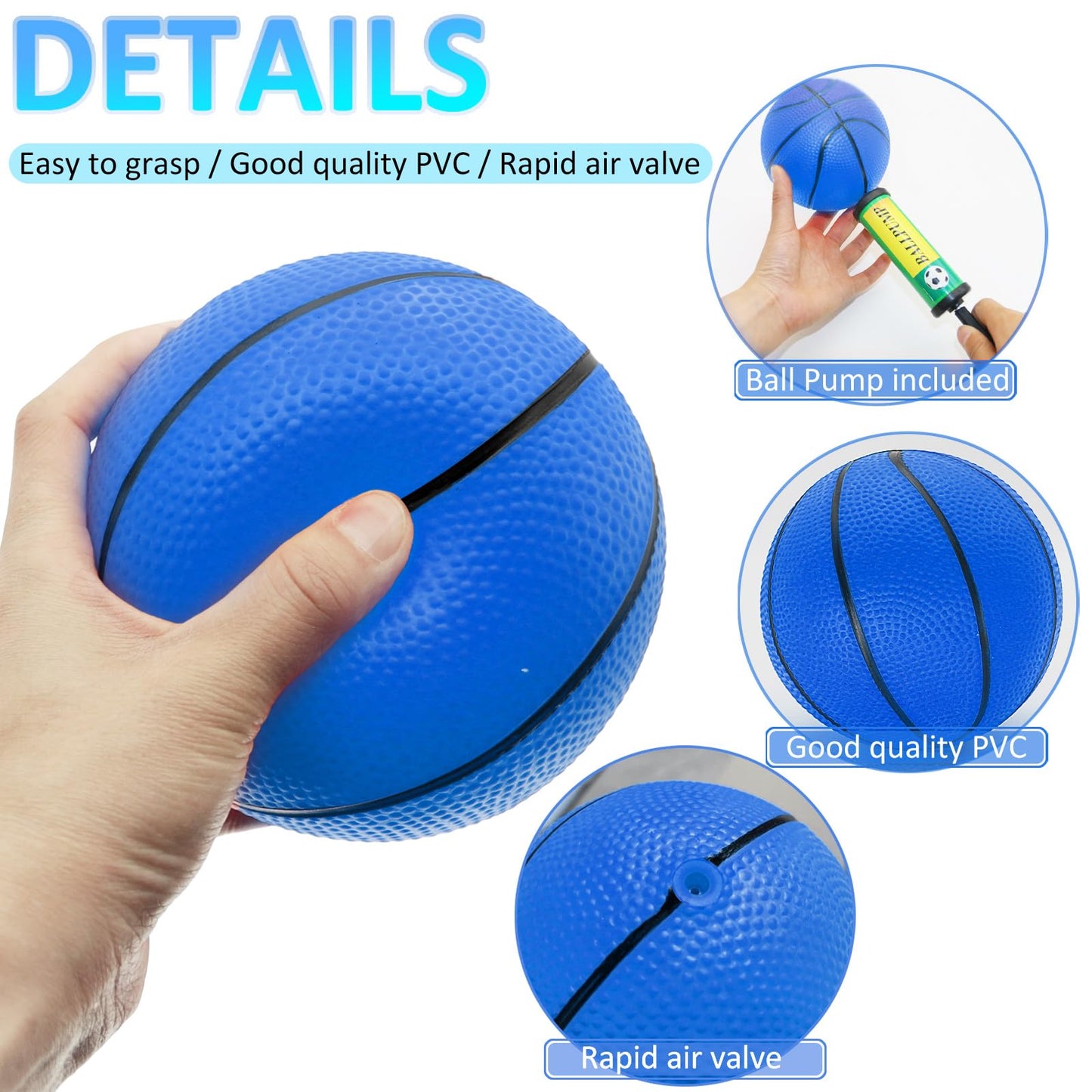 Oleitodh 42Pcs 6" Mini Basketball Set – PVC Soft Balls for Indoor & Outdoor Fun