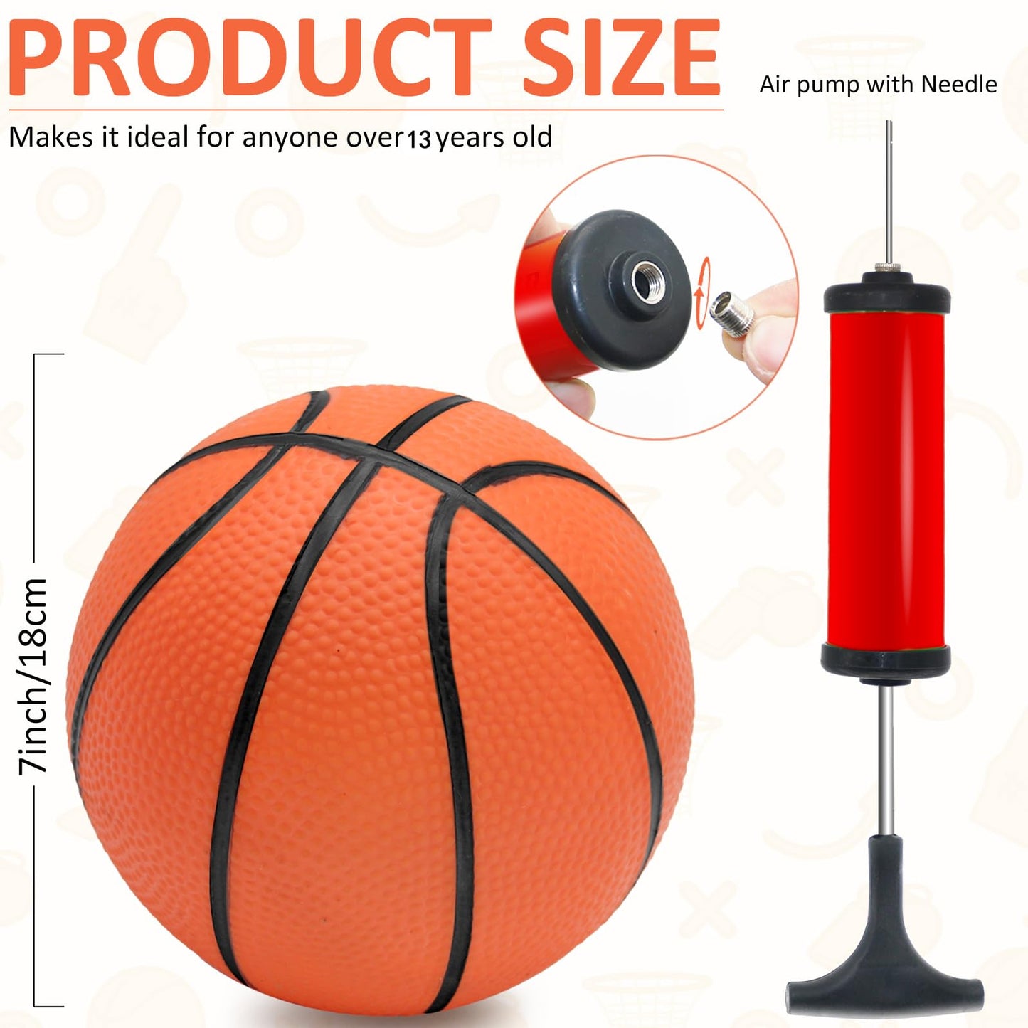 Oleitodh 30Pcs 7-Inch Mini Basketballs Bulk Set with Pump – Versatile PVC Balls for Indoor/Outdoor Play