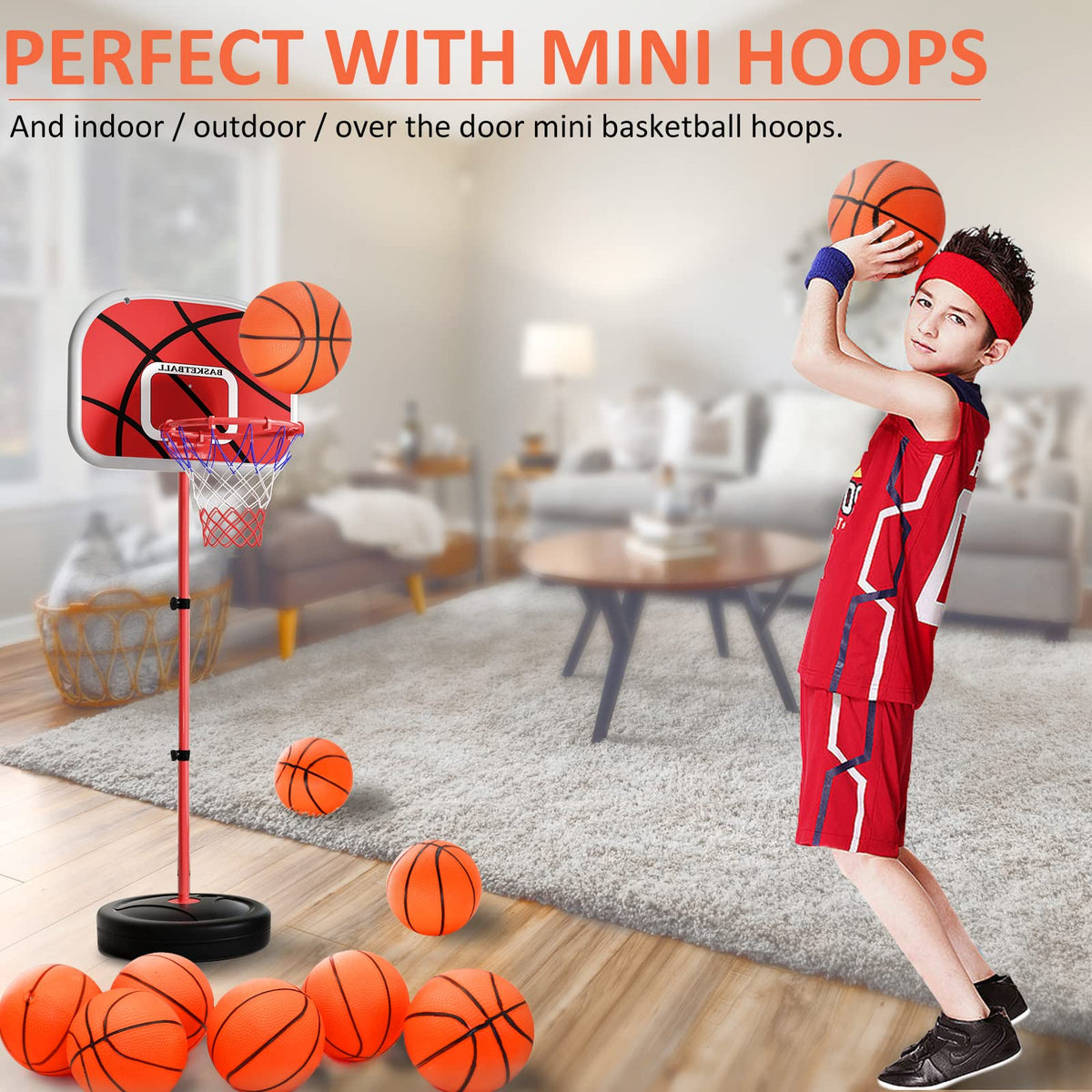 Oleitodh 30Pcs 7-Inch Mini Basketballs Bulk Set with Pump – Versatile PVC Balls for Indoor/Outdoor Play