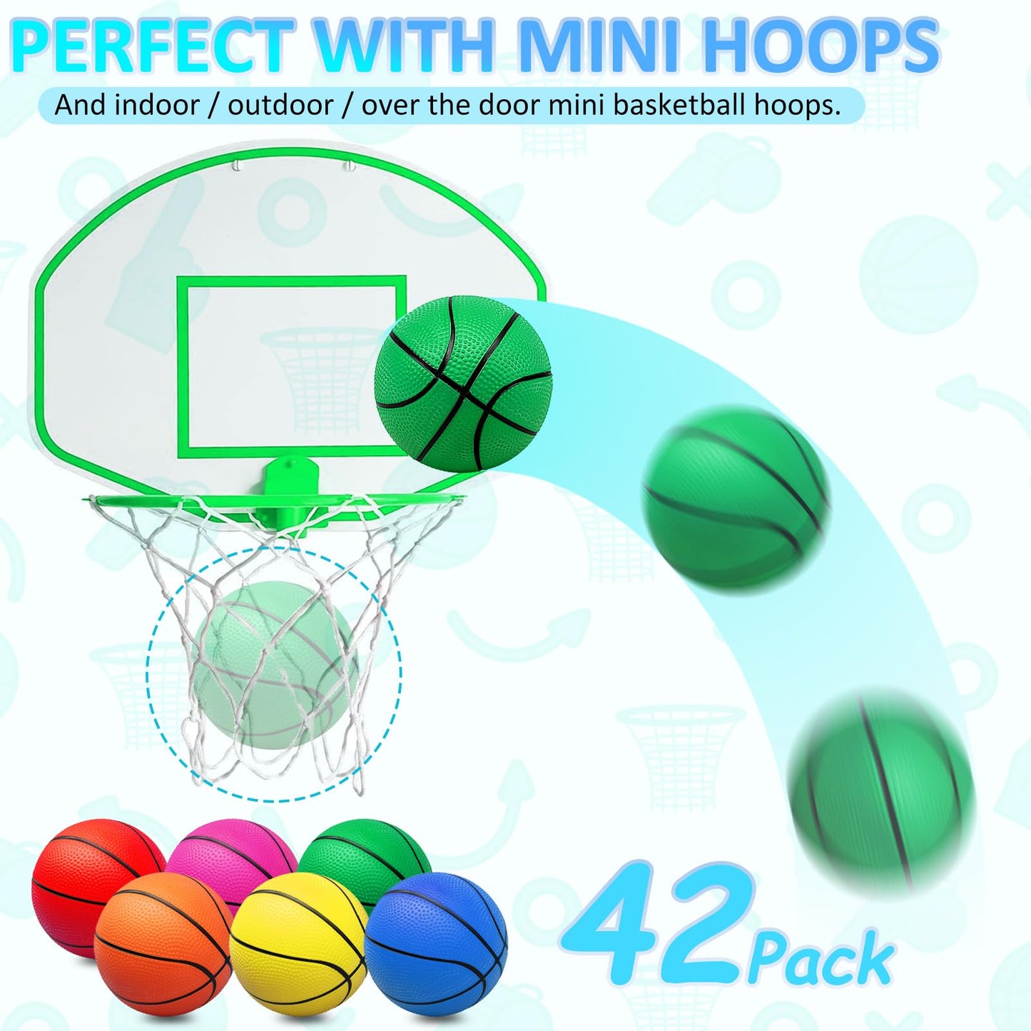 Oleitodh 42Pcs 6" Mini Basketball Set – PVC Soft Balls for Indoor & Outdoor Fun