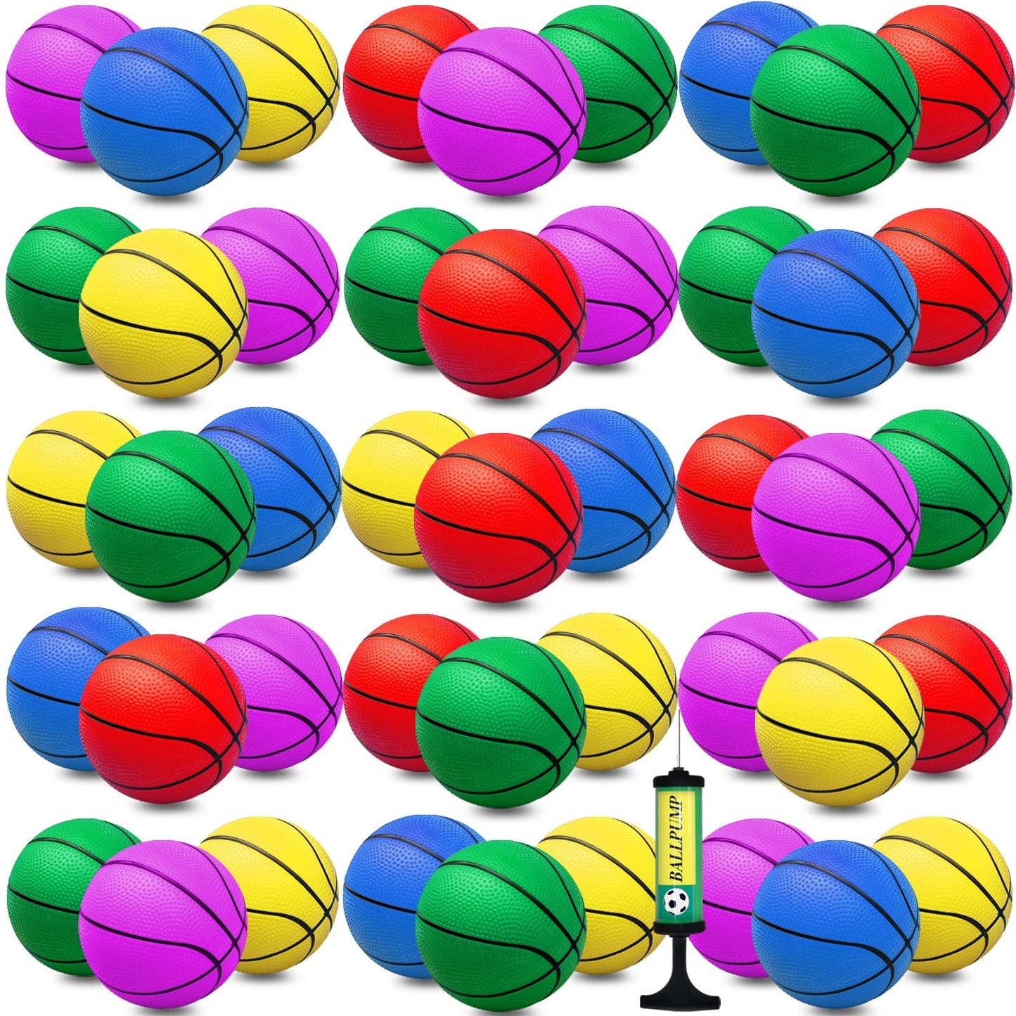 Oleitodh 30Pcs 7-Inch Mini Basketballs – PVC Soft Balls with Pump