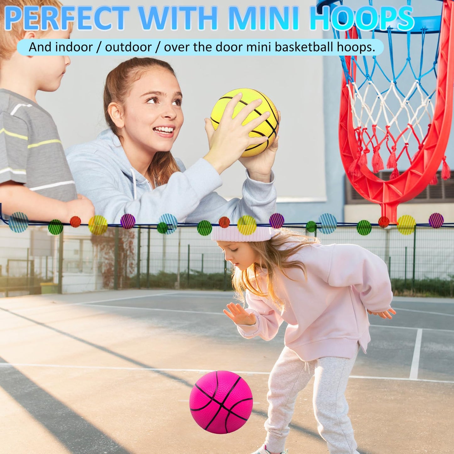 Oleitodh 42Pcs 6" Mini Basketball Set – PVC Soft Balls for Indoor & Outdoor Fun